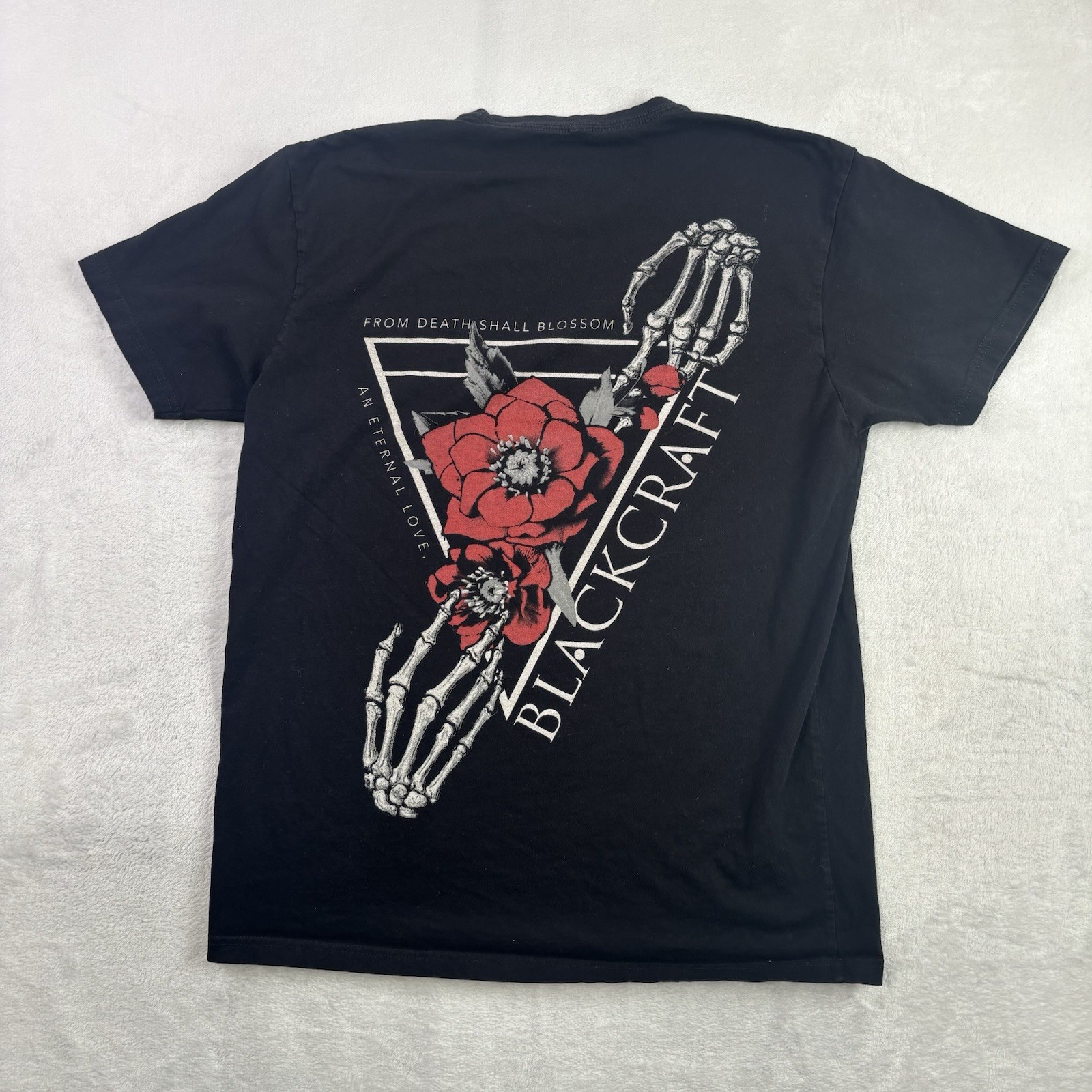 BlackCraft Cult Death Shall Blossom Rose Black Short Sleeve Graphic Shirt Mens L