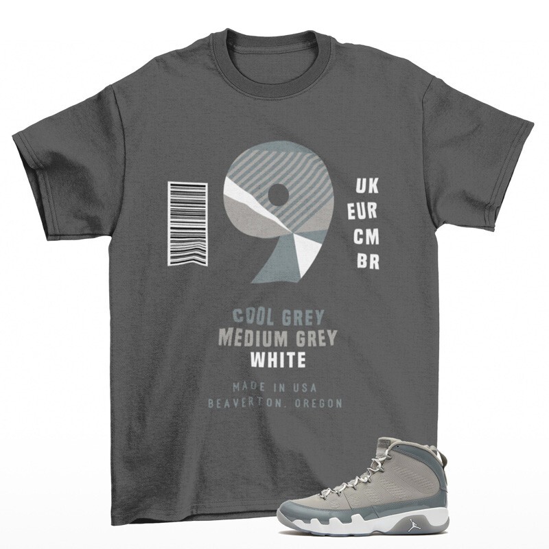 Sneaker Label Shirt Grey to Match Jordan 9 Retro Cool Grey HV4794-011