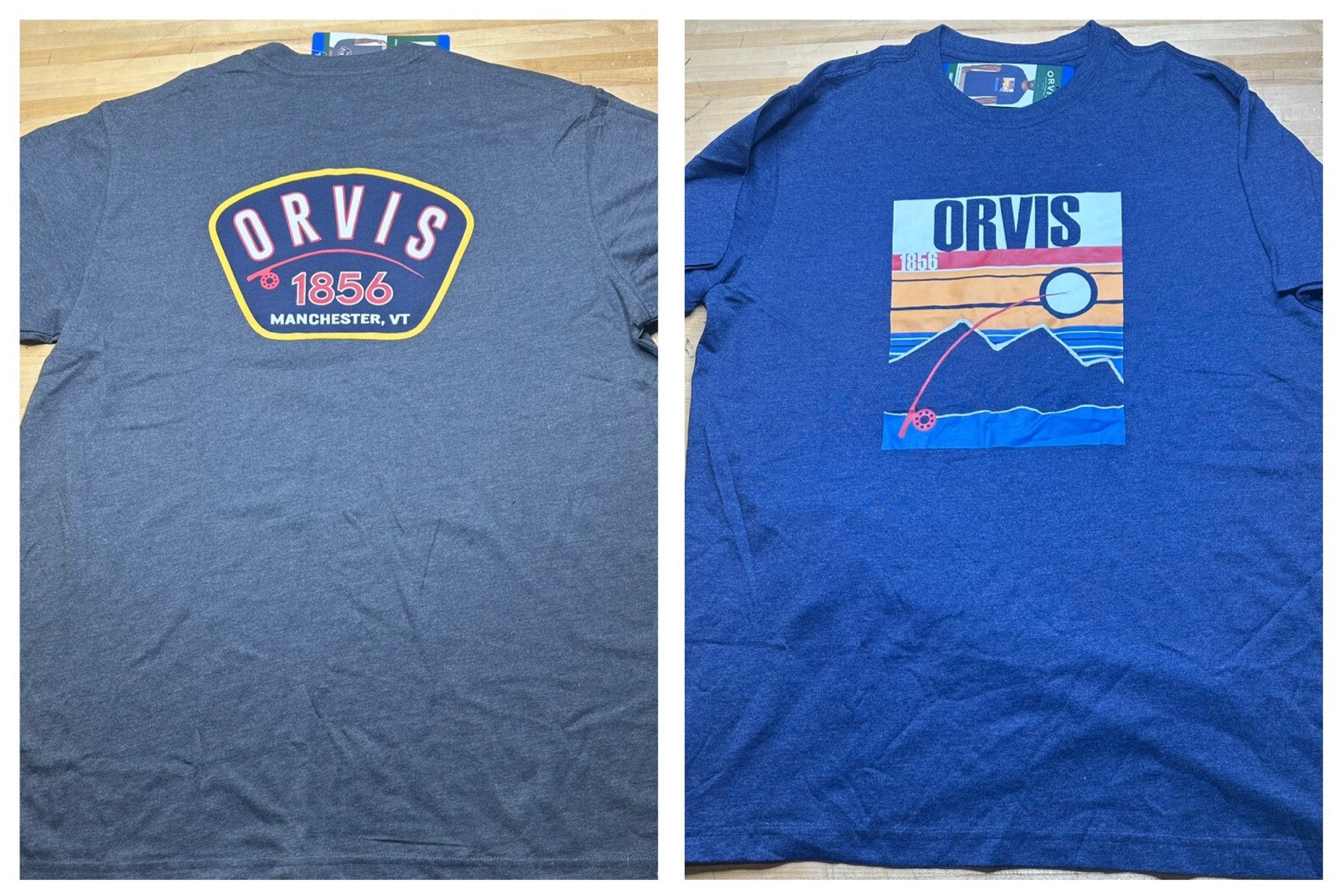 New Orvis Shirt 1856 Mens Short Sleeve Graphic Tee Outdoor Fishing
