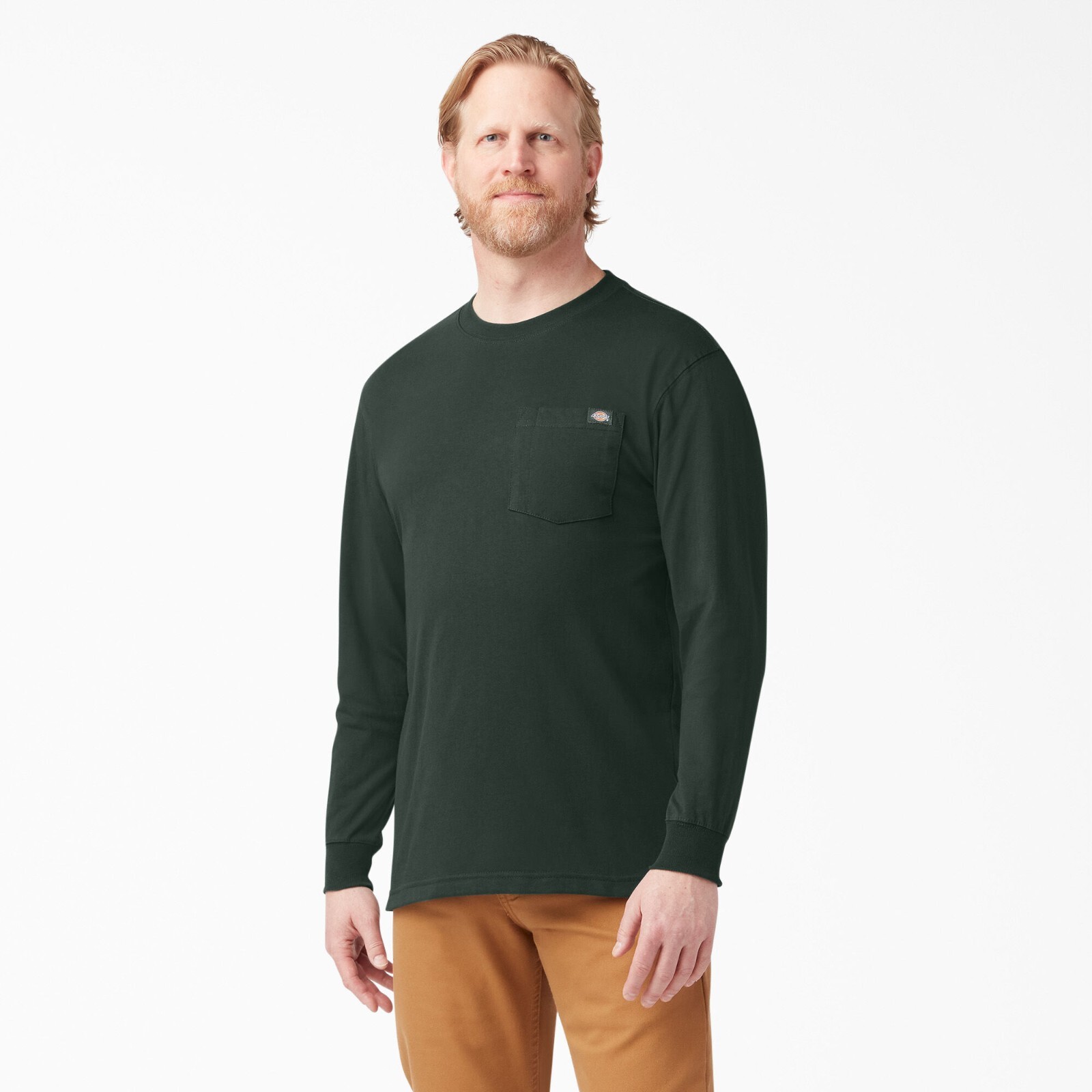 Dickies Long Sleeve Heavyweight Pocket Tee. Dickies Pocket T WL450, Hunter