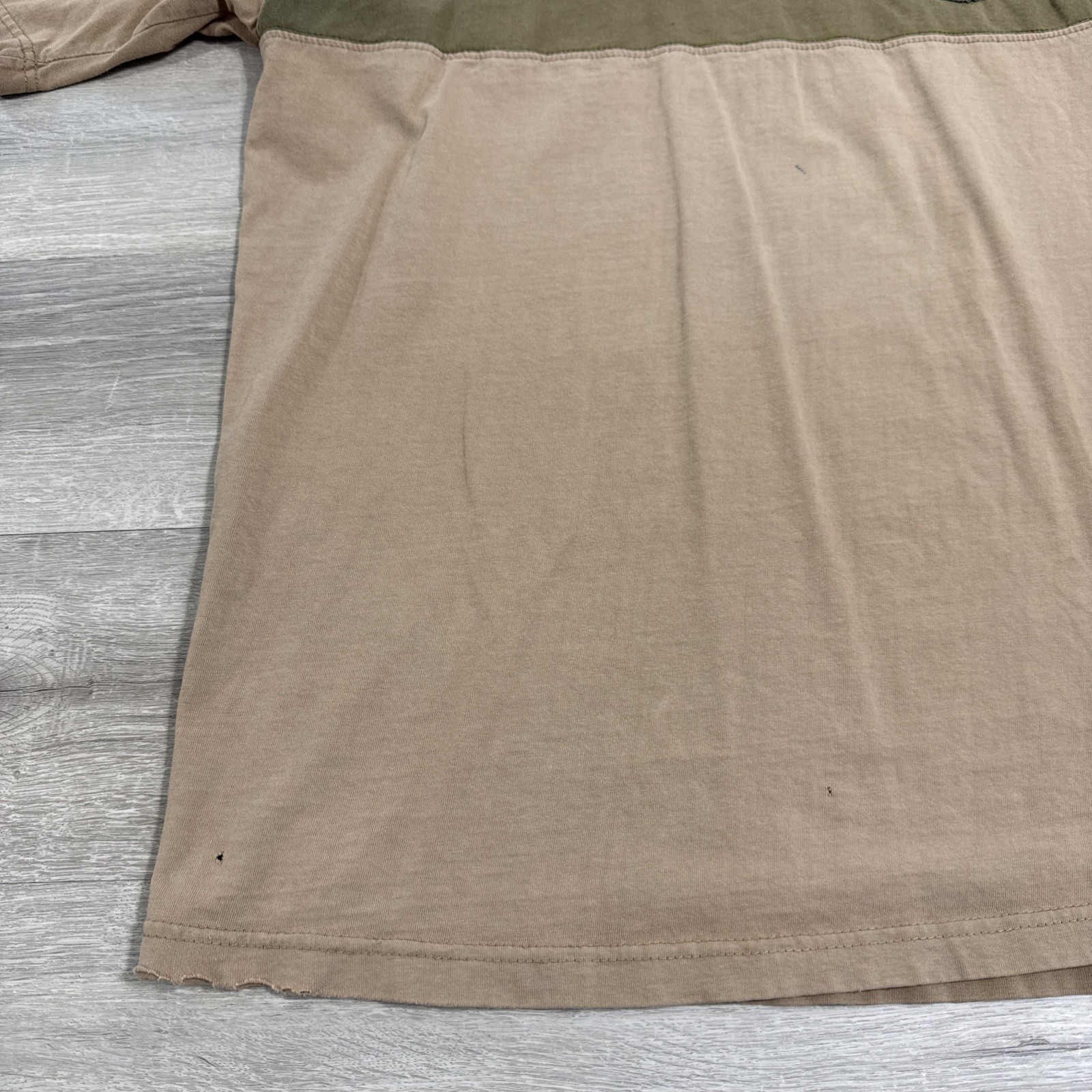 Red Ape Shirt Men’s 2XL Brown Colorblock Distressed Pocket Tee Cotton