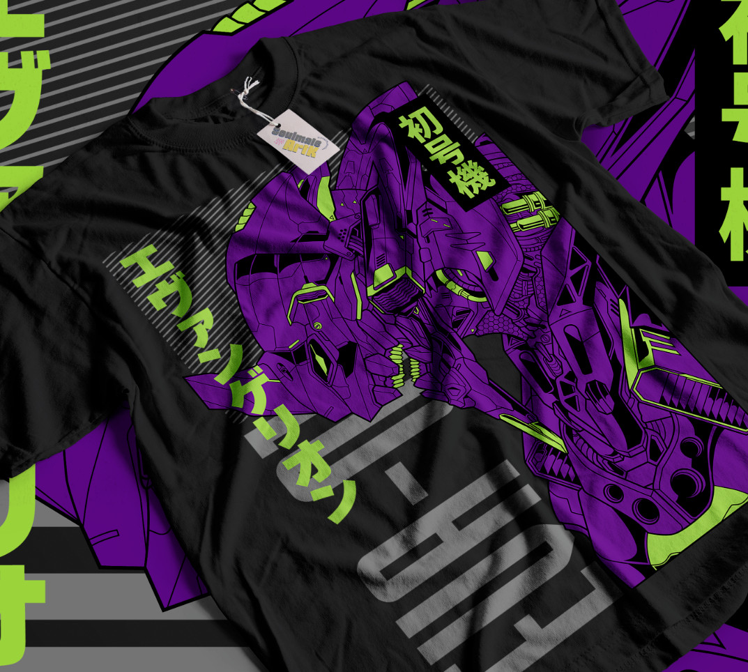 Neon Genesis Evangelion T-Shirt Eva Unit 01 Asuka Shinji Anime Shirt Soft Tee