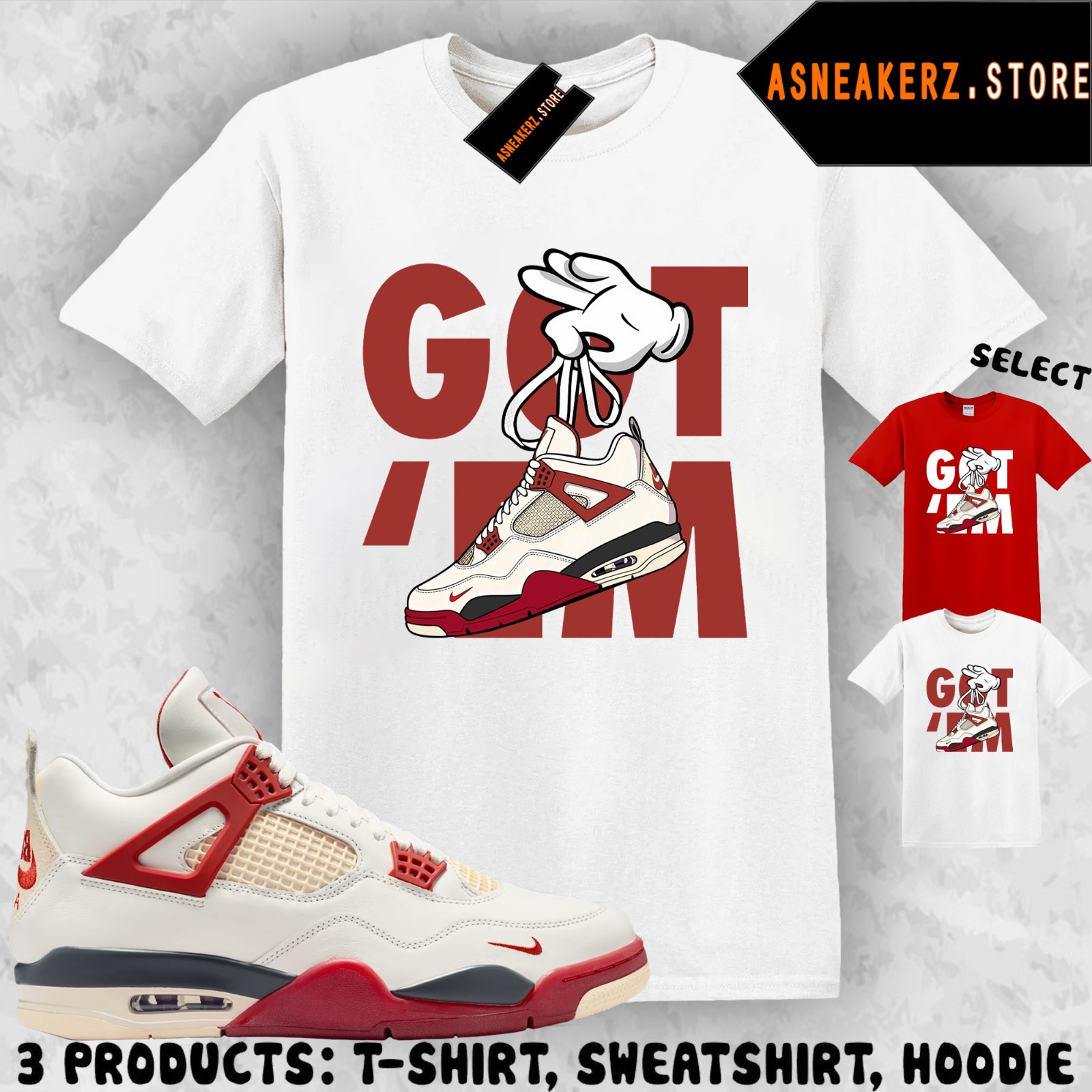Tee Shirt Matching AJ 4 Nigel Brick After Brick Match Sneaker Sneakerhead Got Em