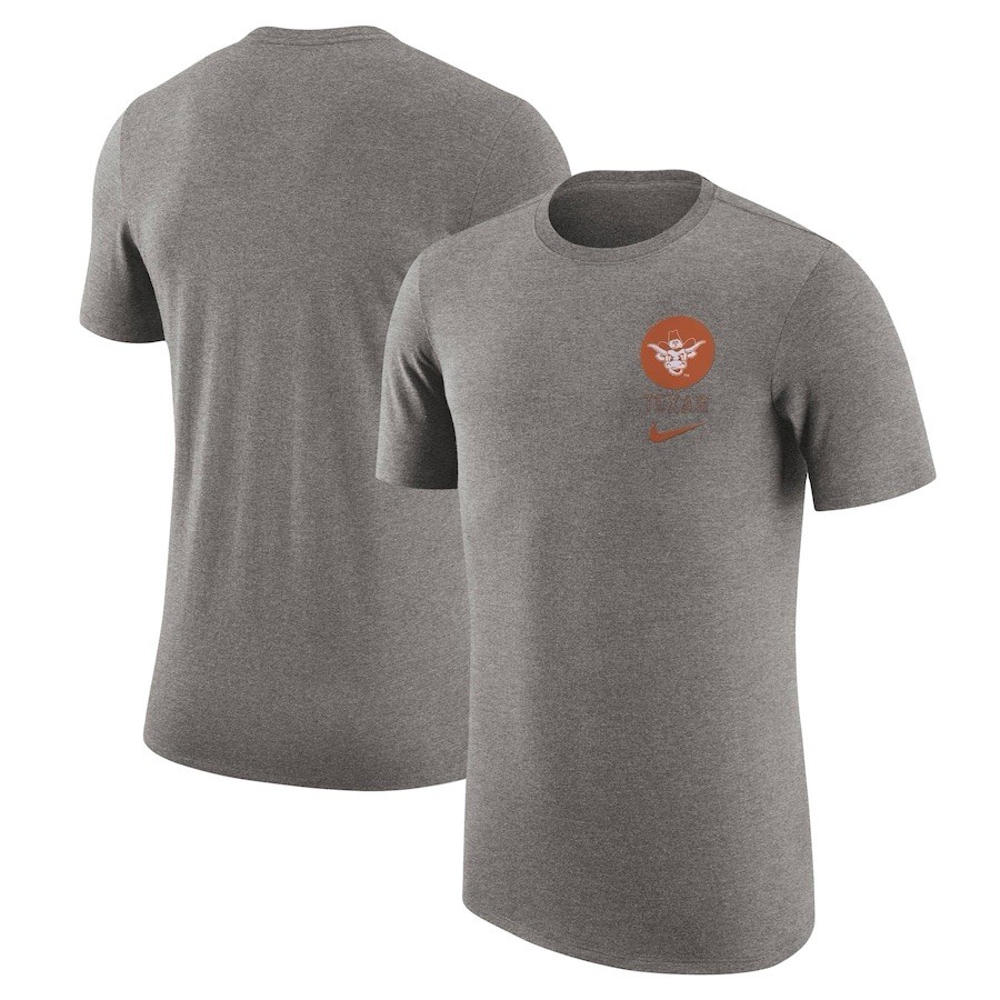 Men’s Nike Heather Gray Texas Longhorns Retro Tri-Blend T-Shirt