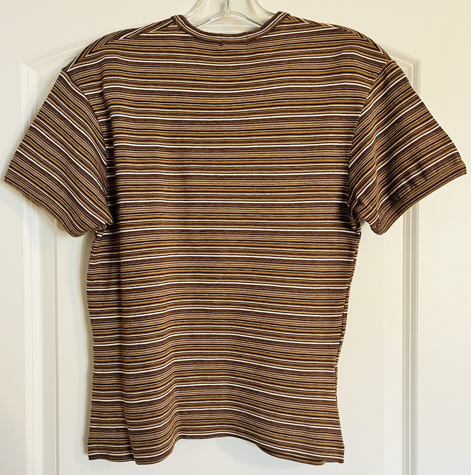 Paul Smith Vintage Multicolor Striped Acrylic Elastane Crew Neck T-Shirt Size L