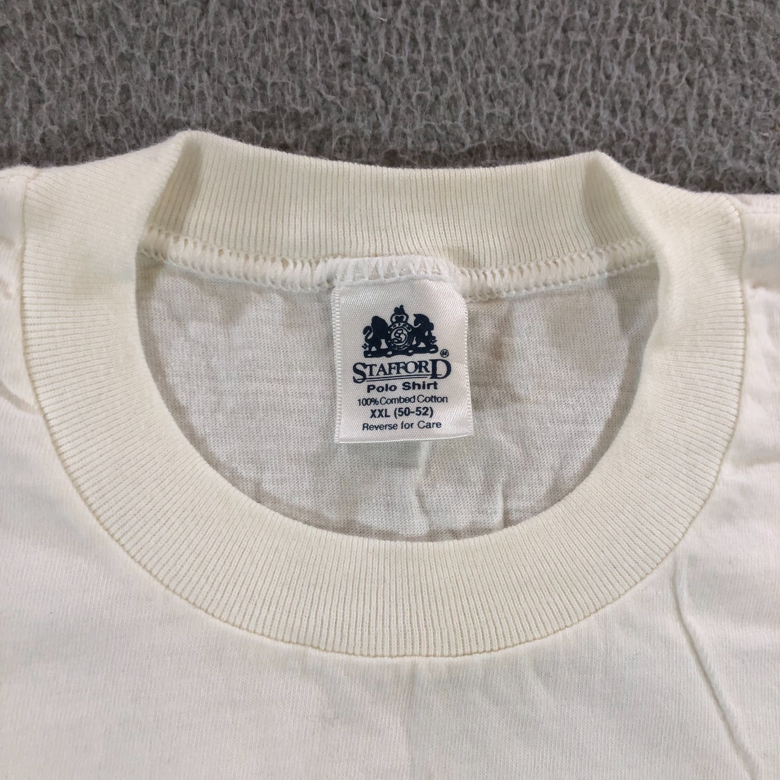 vtg stafford shirt mens XXL white blank tee single stitch
