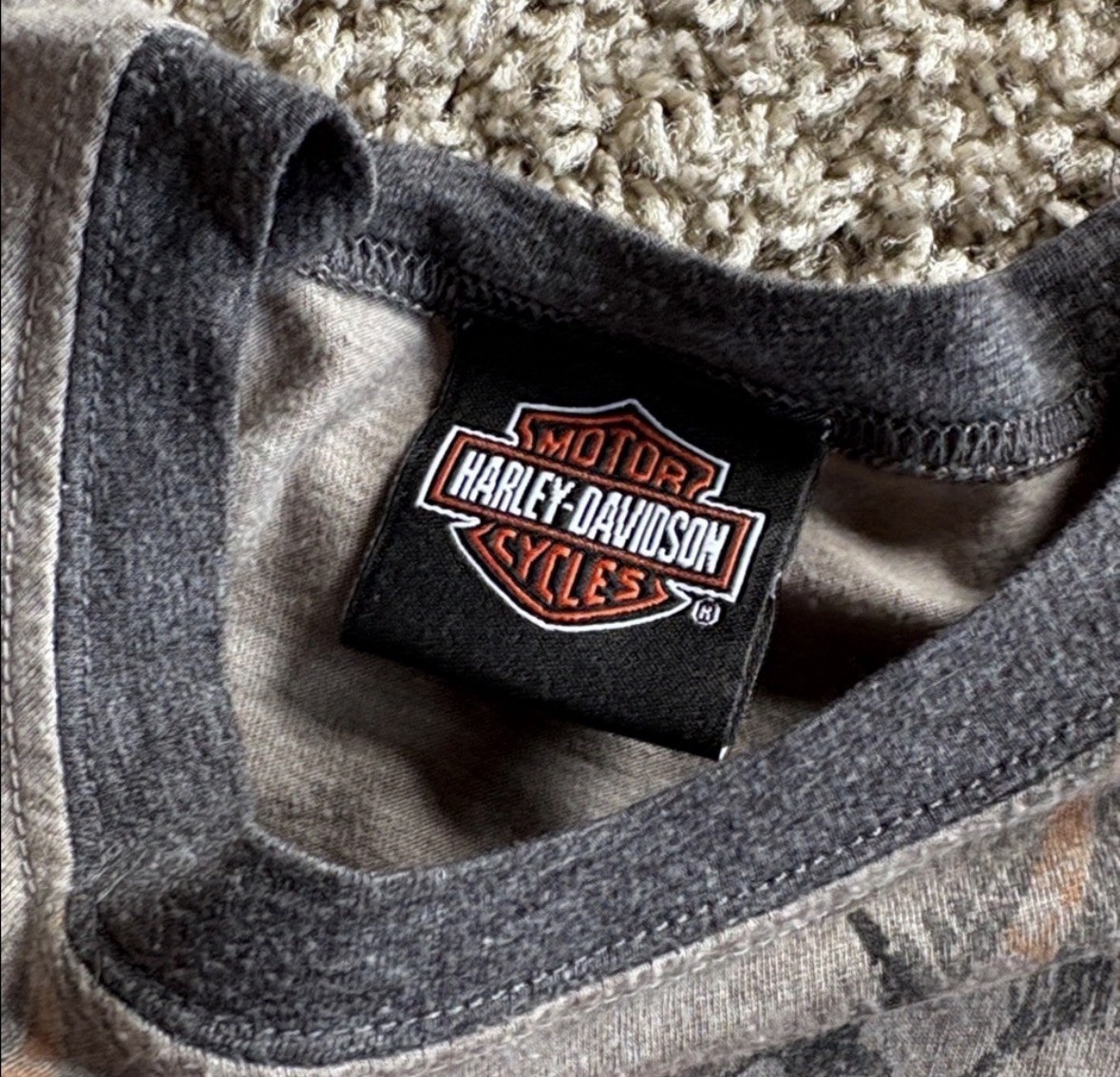 Harley-Davidson Vintage Screamin Eagle Men’s Cuff Off Grey Shirt Size XL