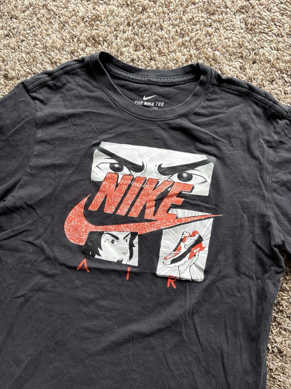 Nike Sportswear Manga Tee T-Shirt Size Medium Black DB6151-010 Vintage Pre-Owned
