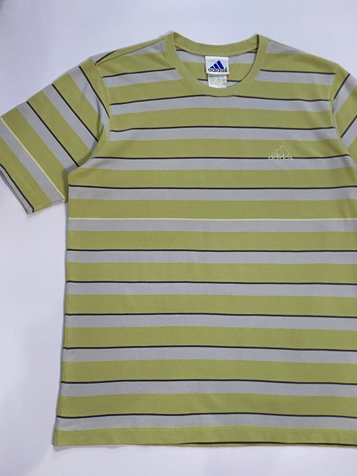 Vintage 2002 Adidas Striped Pique T-Shirt 🧃