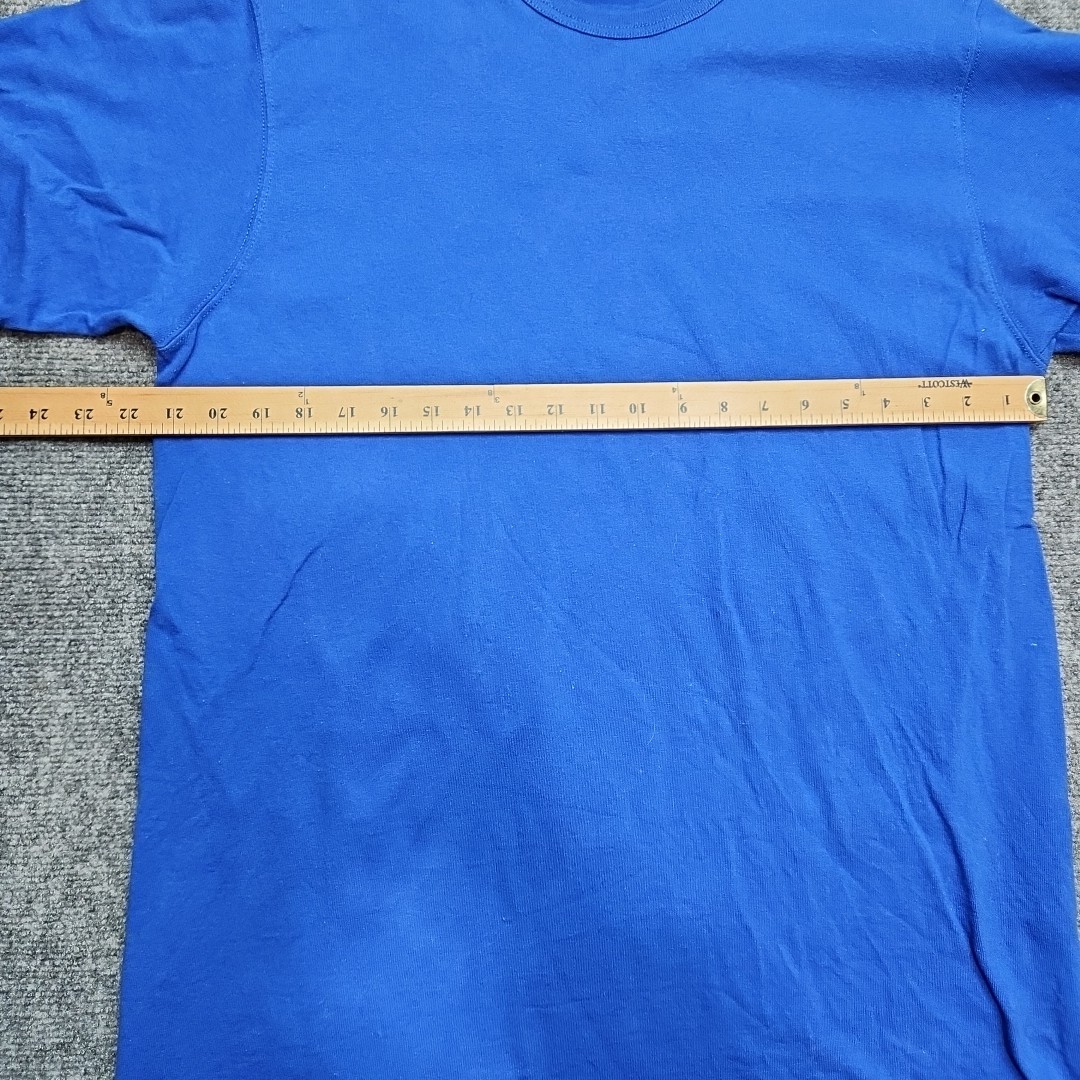 Vintage Champion Athletic Blank T-Shirt Men XL Sportswear Plain Blue Late 90s