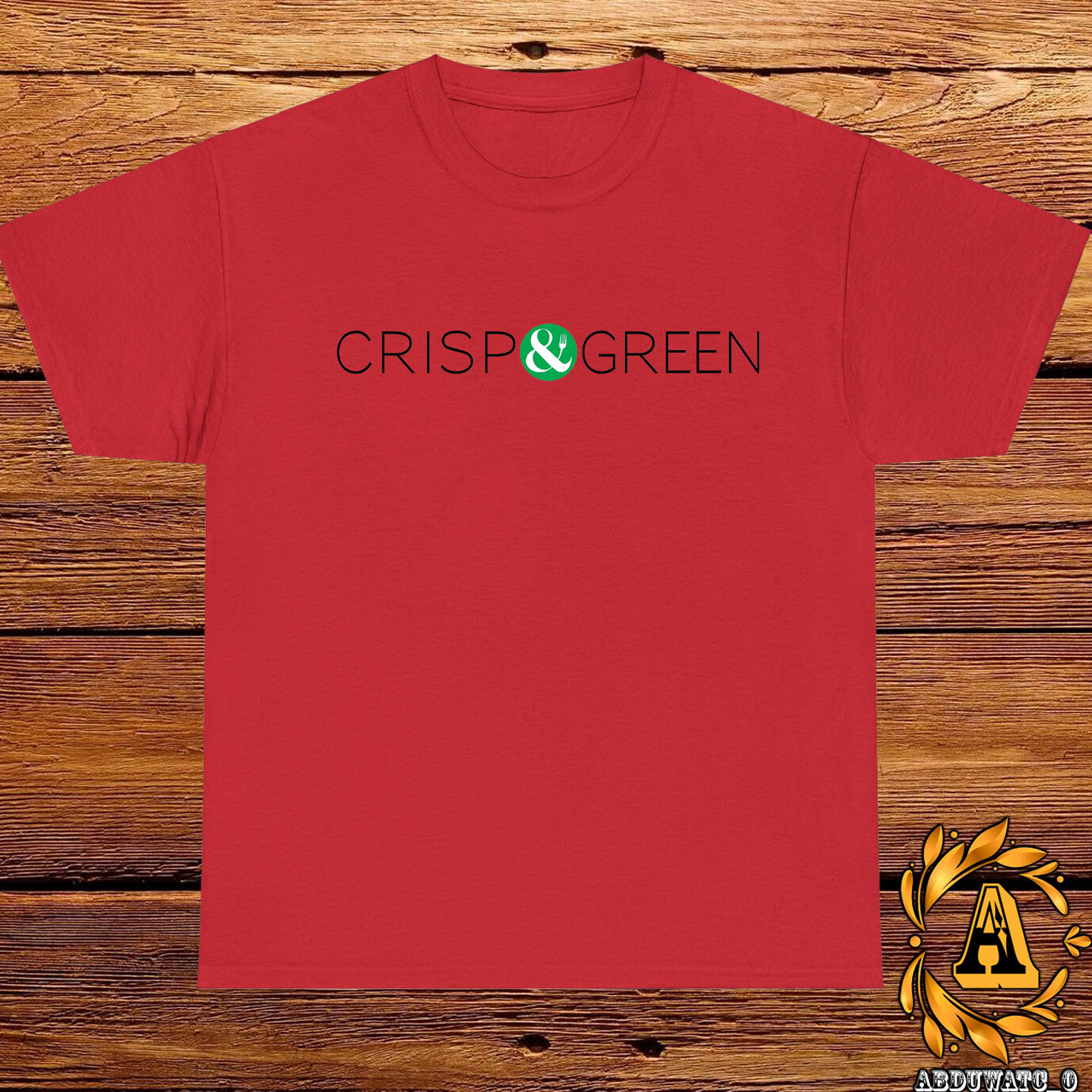 New CRISP & GREEN Restaurant Logo Black/Sport Grey/White/Navy/Red T-Shirt S-5XL