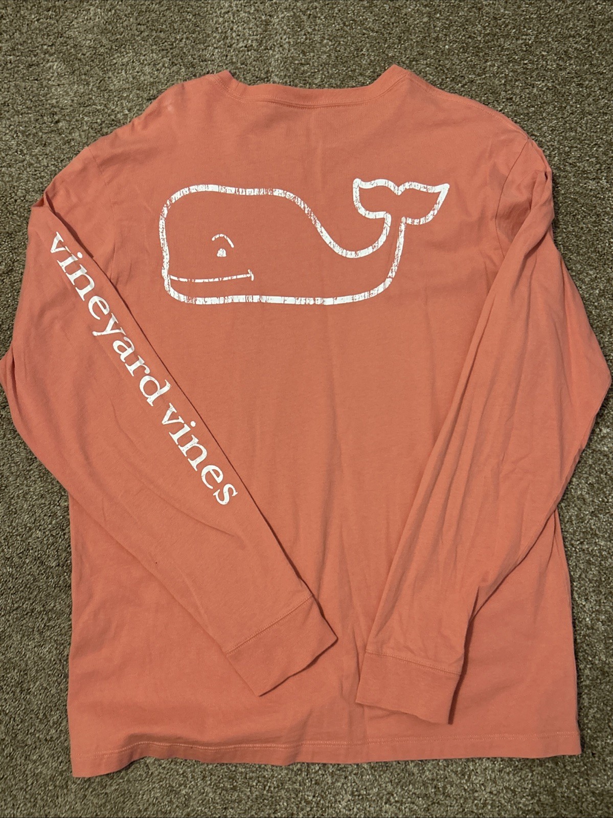 Vineyard Vines Long Sleeve Pocket T Shirt M Pink Whale Graphic Cotton Casual Tee