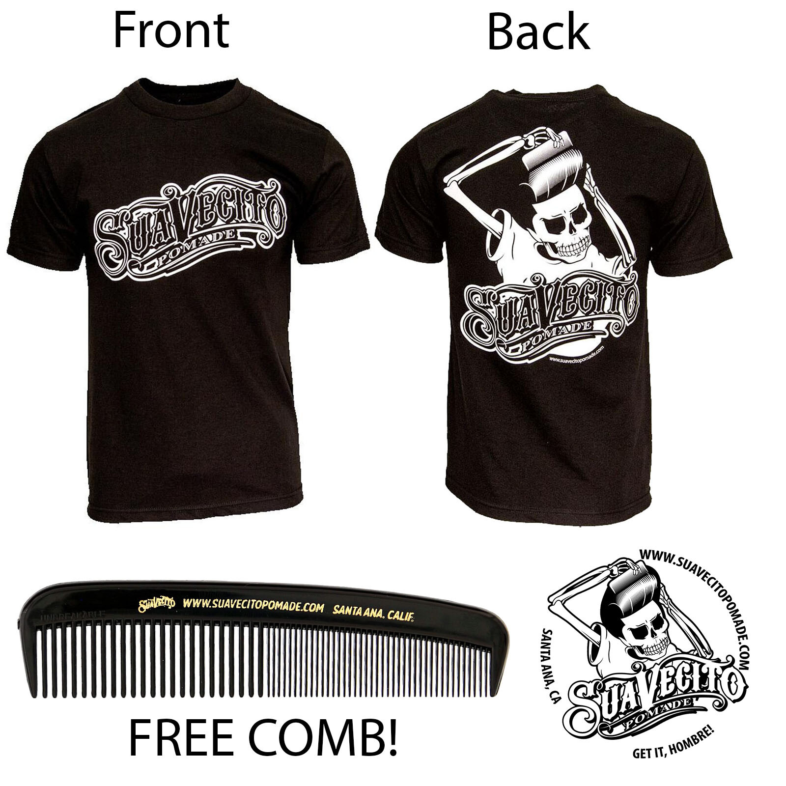 Men’s Suavecito Pomade OG Tee Shirt Black (S, M, L, XL, 2XL, 3XL, 4XL, 5XL)
