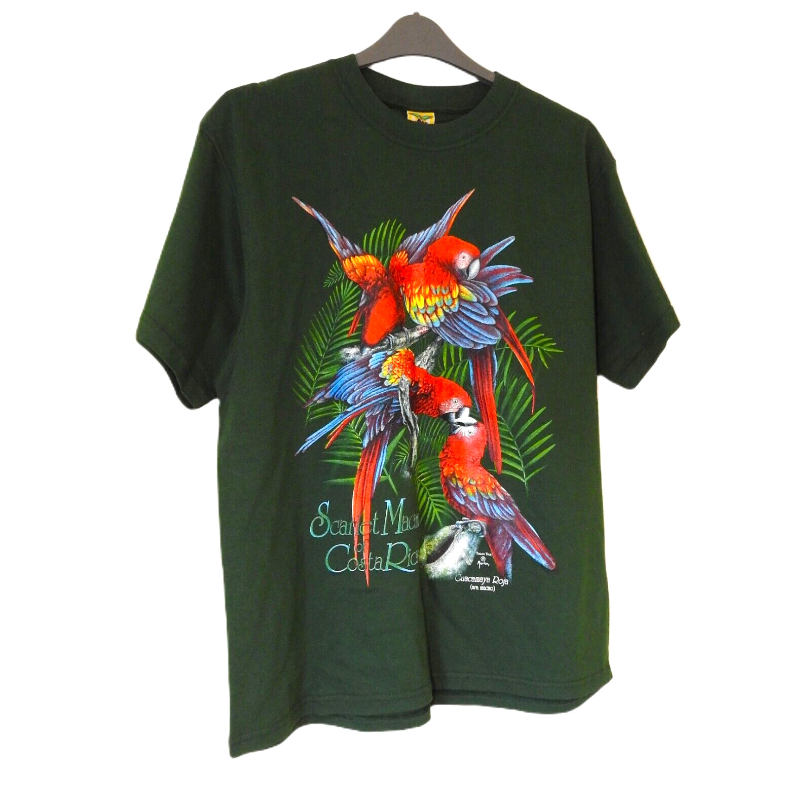 Vintage Tucan Tico Costa Rica Macaw Graphic T Shirt Size L Green New With Tags