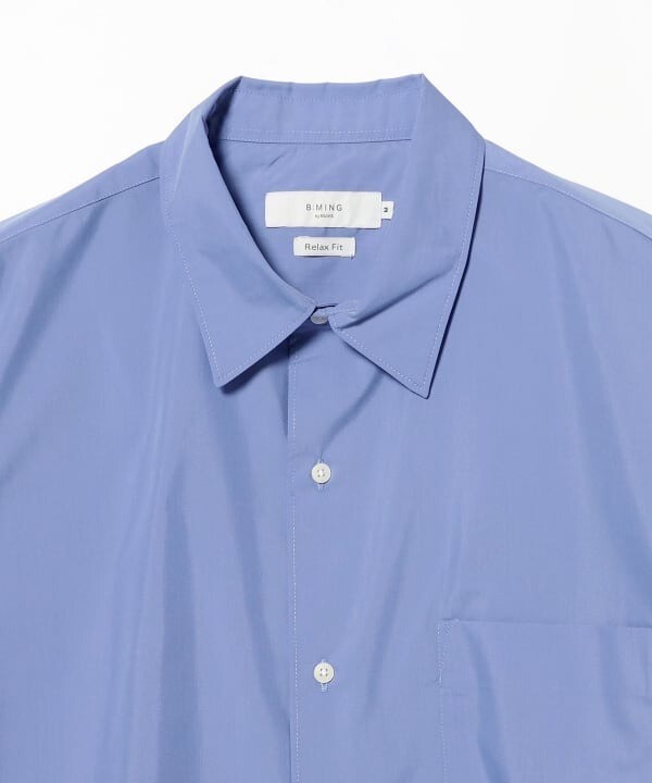 (ASK availability First) BEAMS polyester broadcloth regular collar shirt NEW
