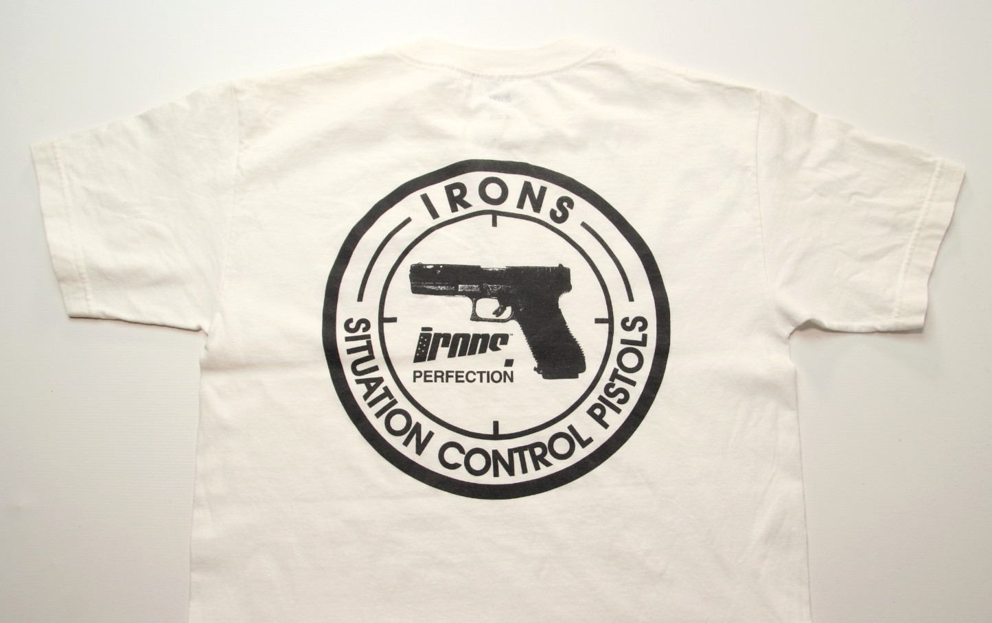 2010 IRONS BRAND CLOTHING ~PERFECTION~ TEE M situation/control/hand/pistol/mike