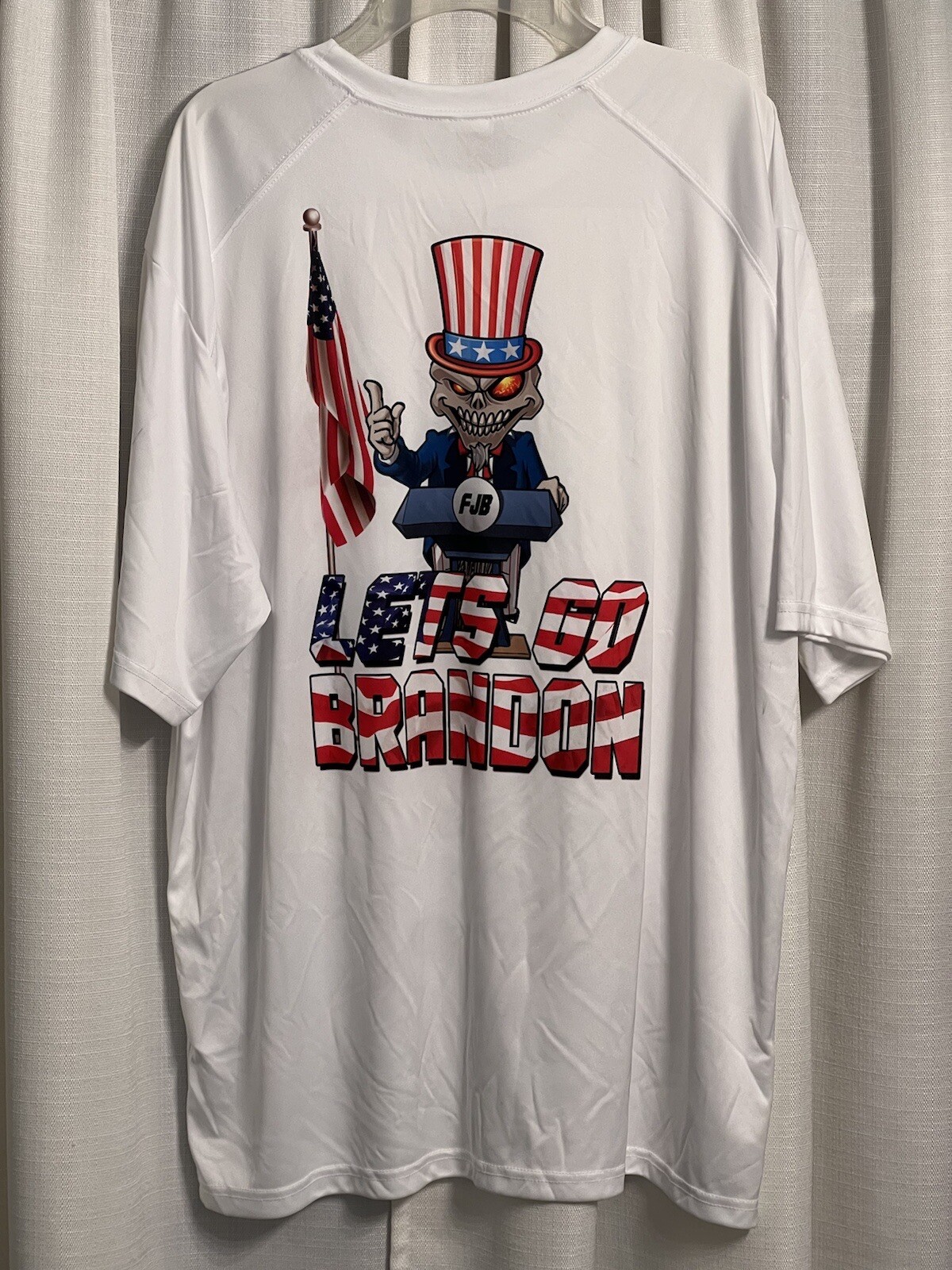 FJB “Let’s Go Brandon”-Biden Funny Political 2XL Tee-Shirt Trump 2024 USA Flag