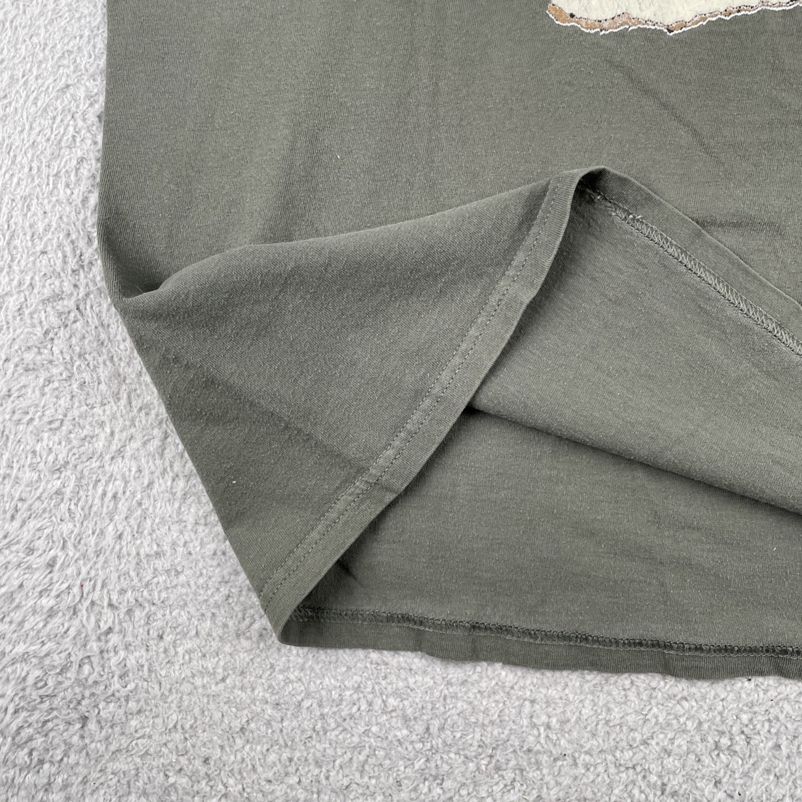 Vtg Tultex Olive Green XL Shirt Live2Play.com Skier Back Graphic Mountain Y2K