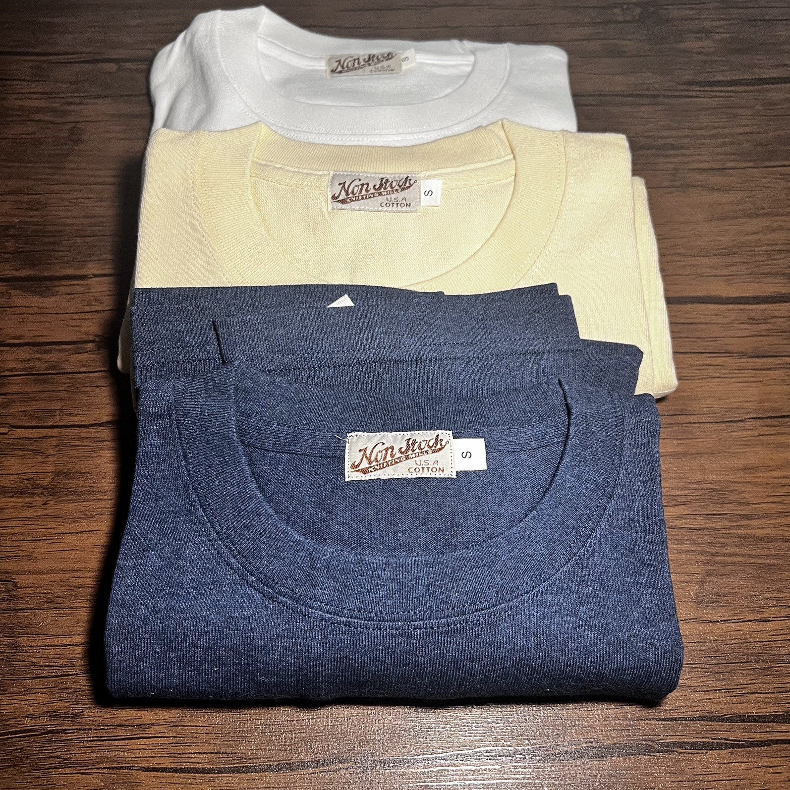 Bronson Non Stock Tubular T-Shirt -S💯% cotton LOT OF 3 Beige, White & Blue