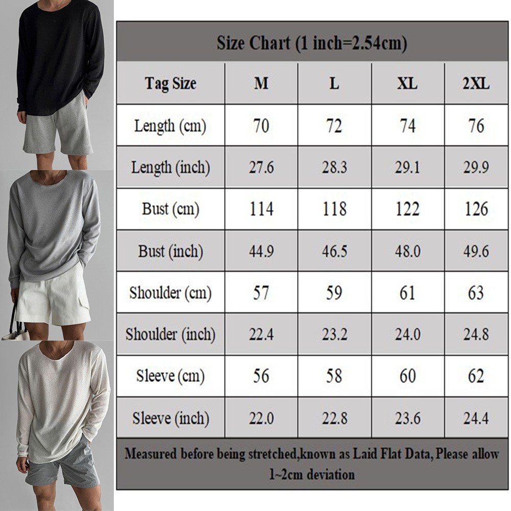 Men’s Knitted Long Sleeve T Shirt Solid Color for Daily Vacation Style