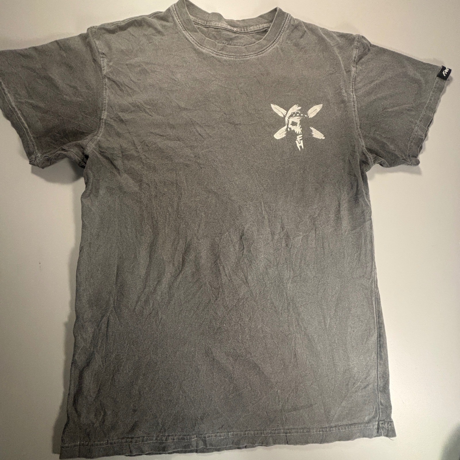 Fasthouse Graphic T Shirt Gray Crew Neck Short Sleeve Casual Tee Mens