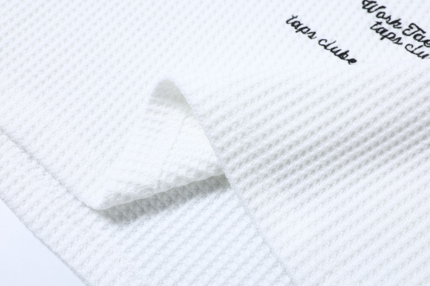 Men’s Work Taeleplus Waffle Knit Long Sleeve Tee Streetwear Y2K Graphic White