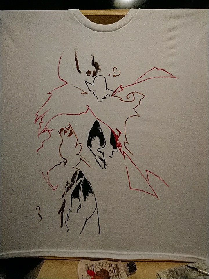 Spawn acrylic Artwork on T-shirt (include Spawn Action Figure ) Under develope)