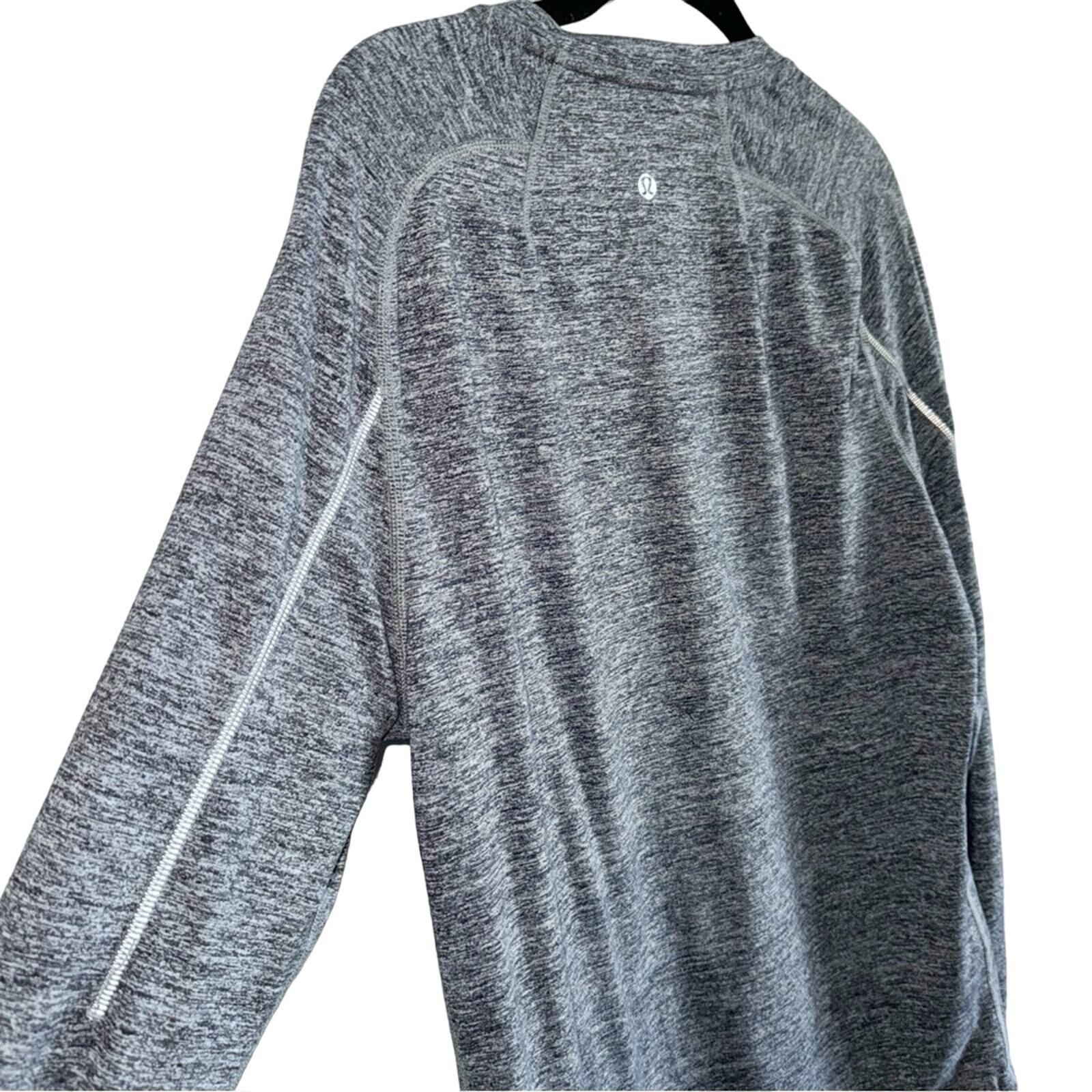 Lululemon Surge Long Sleeve Henley Sz Medium Space Dye Camo Black Dark Slate