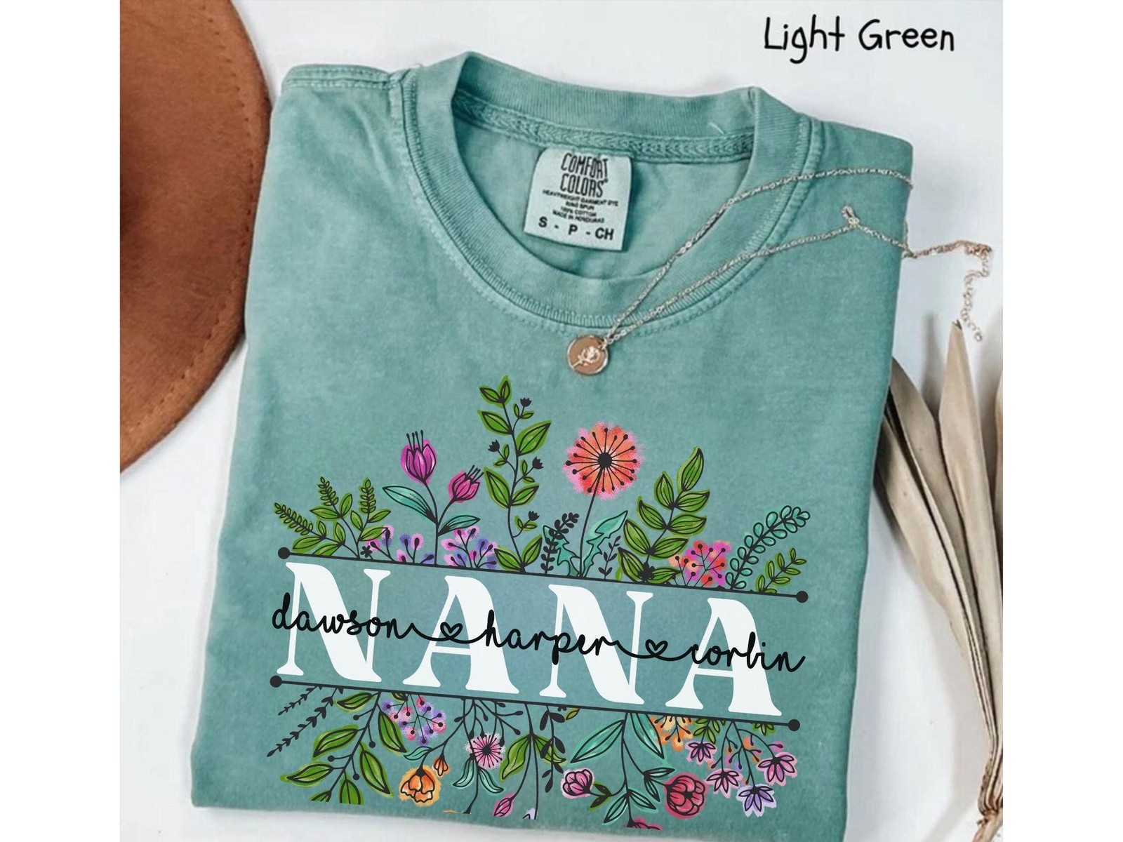 Personalized nana Shirt with Grandkids Names Floral Mimi T-Shirt Mimi Gifts