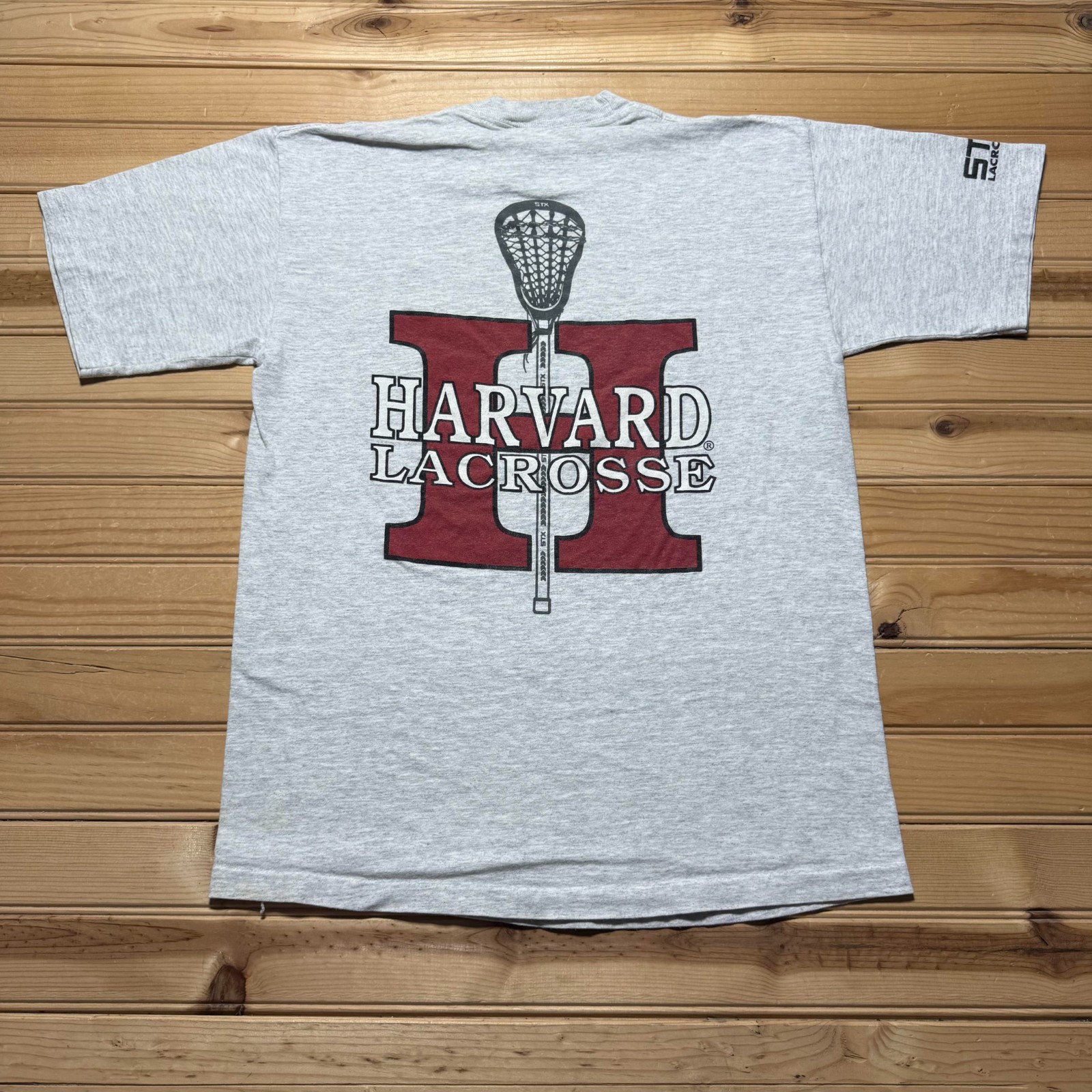 Vintage 90s Harvard Lacrosse University Big H College Graphic T-Shirt – Medium
