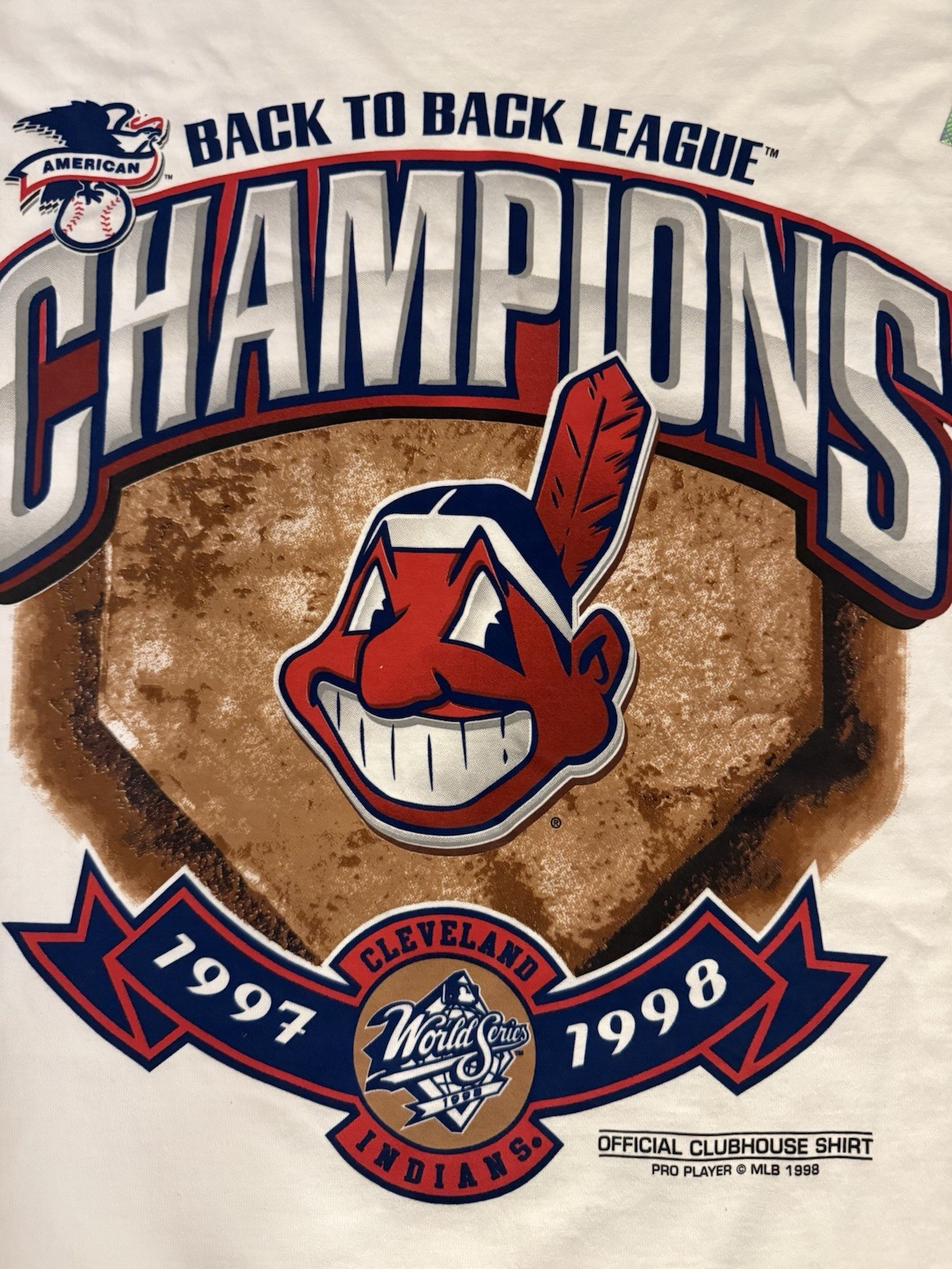 Vintage Cleveland Indians Pro Player MLB 1997/98 Champions T-Shirt (Men’s XL)