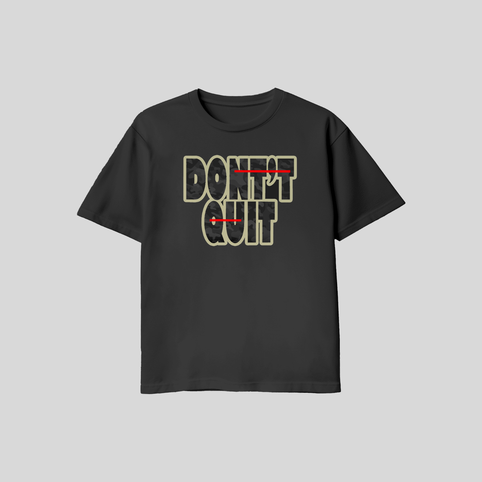 Dont Quit Motivational T Shirt White Black Gray XL L M Gildan