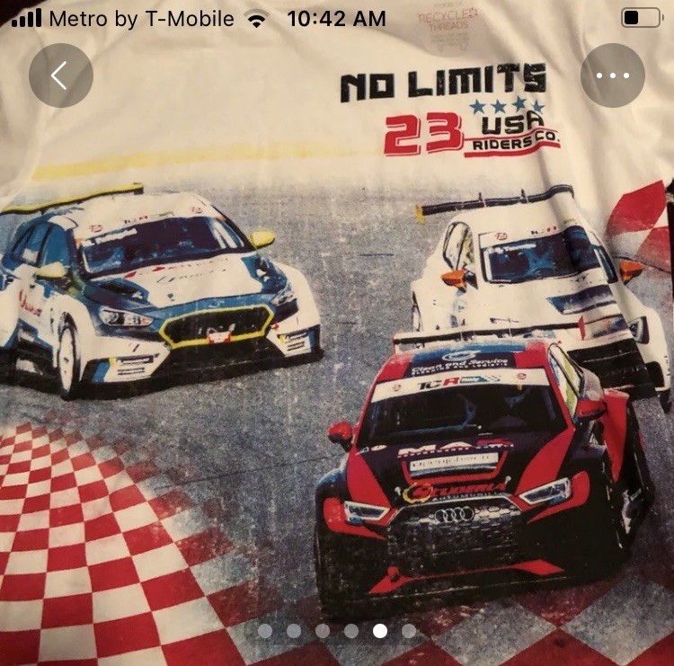 Race Car T Shirt Recycled Threads And Reusable Size Large New With Tags