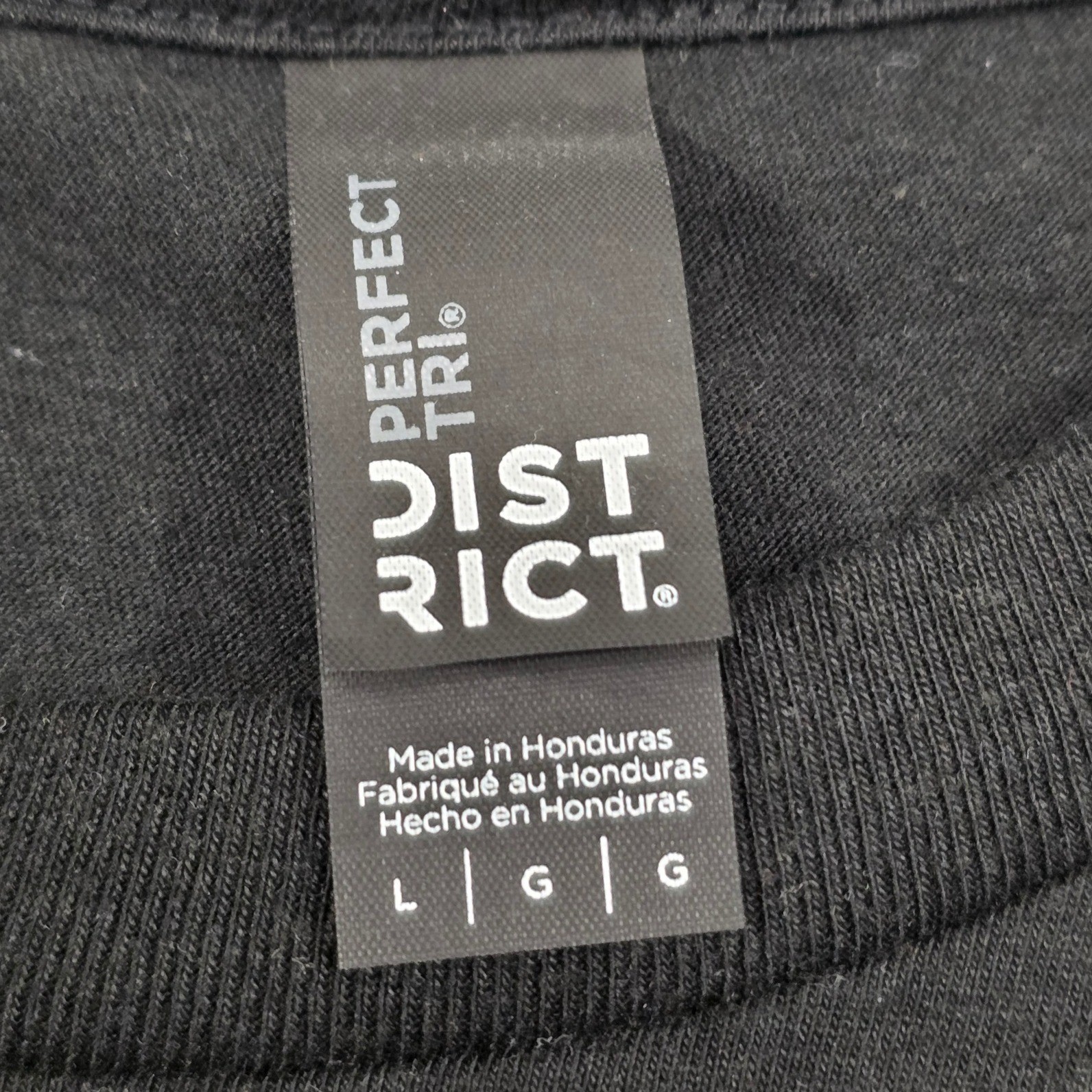 District Perfect Tri Tee Mens Large Black Short Sleeve Crewneck T-Shirt DM130