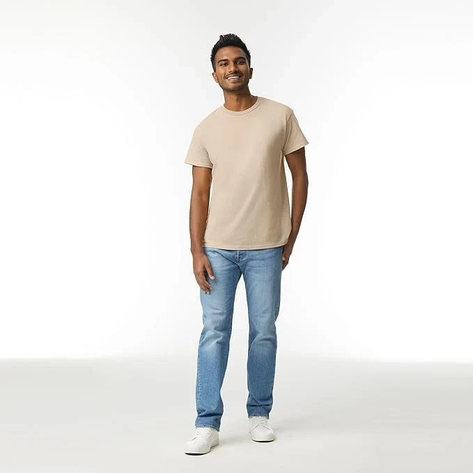 Gildan (5-pack) Bulk Solid Ultra Cotton Short Sleeve Blank Tee T-Shirt SAND