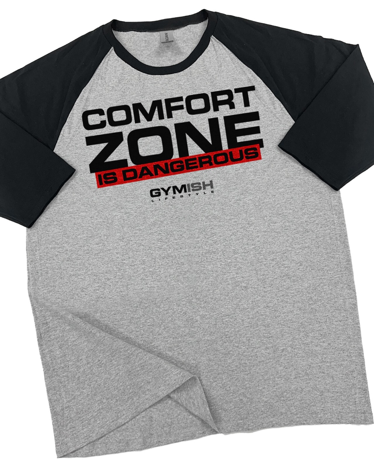 075. RAGLAN Comfort Zone Funny Workout Gym T-Shirt for Men