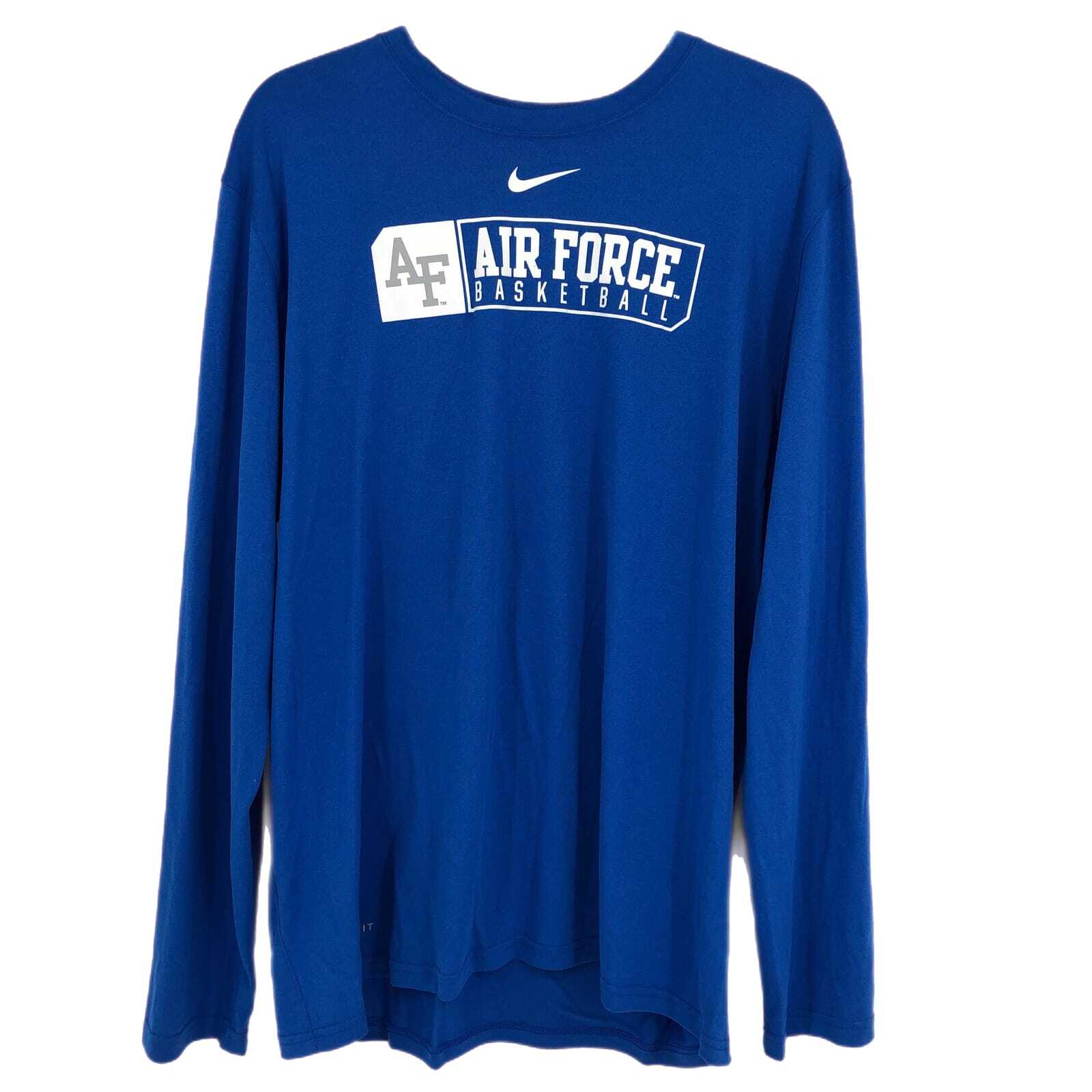 Nike Blue and White Long Sleeve T-Shirt | Perfect for Any Occasion