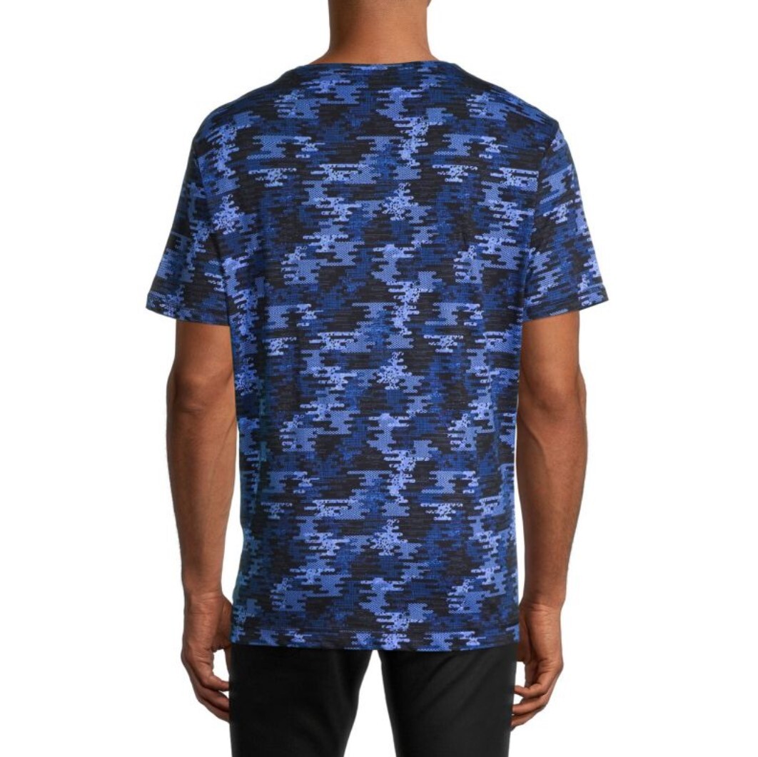 ROBERT GRAHAM Men Digital Camo Graphic Classic Fit V Neck Cotton T Shirt LARGE
