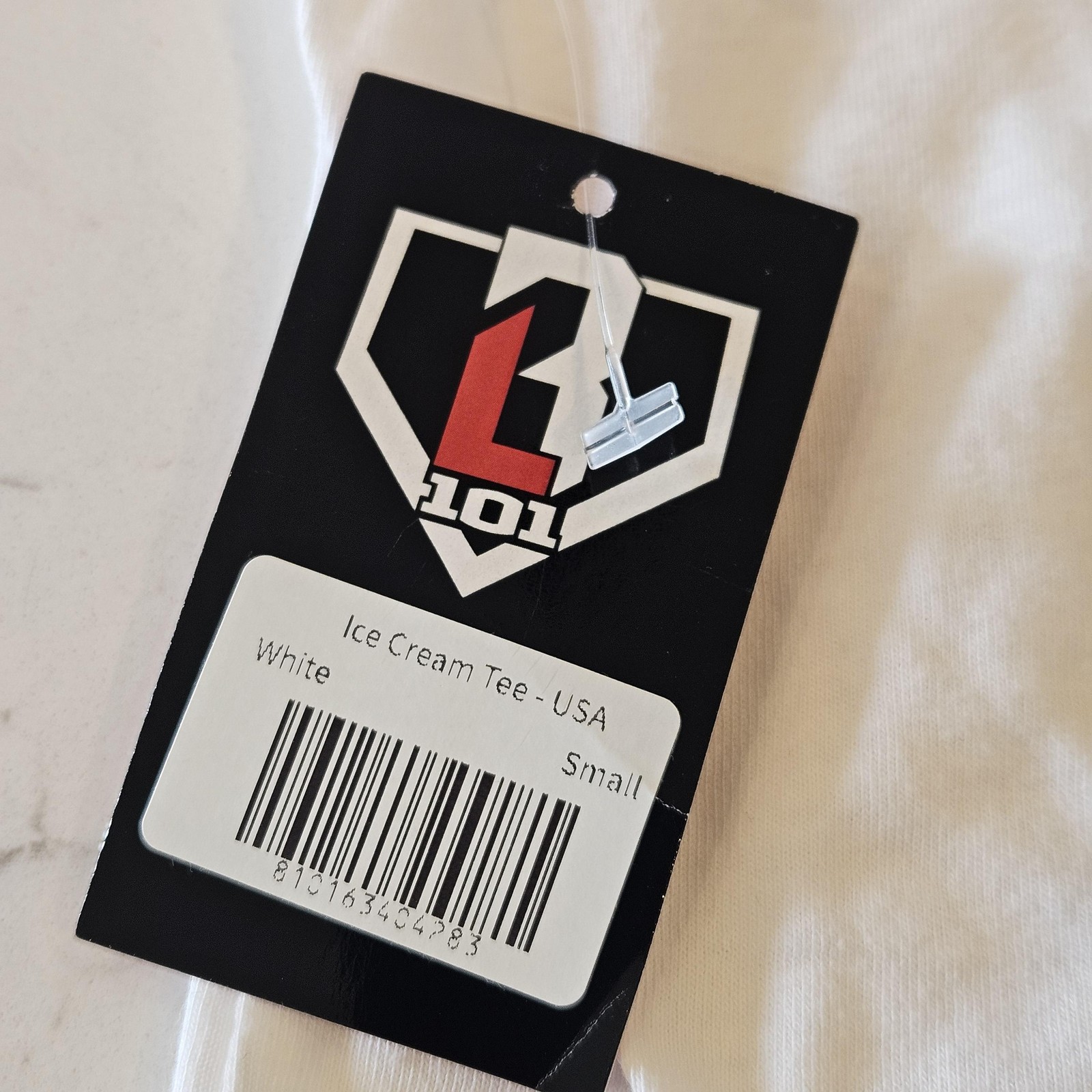 Baseball Lifestyle 101 Shirt Mens Small White Ice Cream USA Baseball Graphic NWT