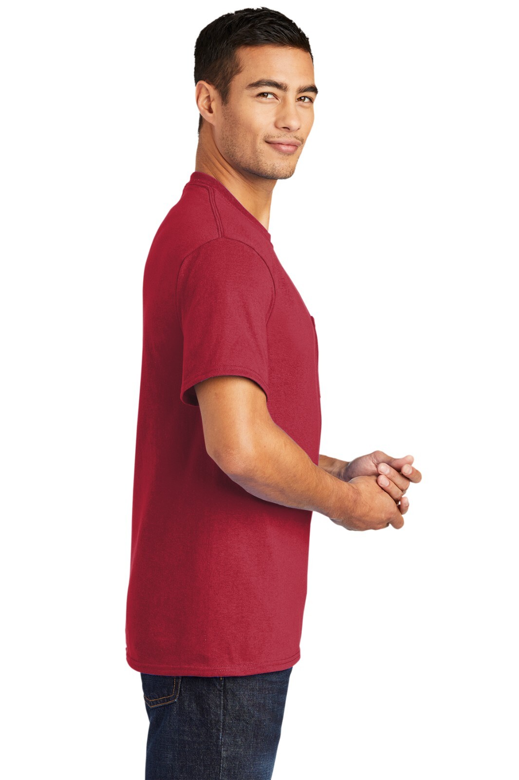 Port & Company PC55PT Mens Big & Tall Short Sleeve Core Blend Pocket T-Shirt