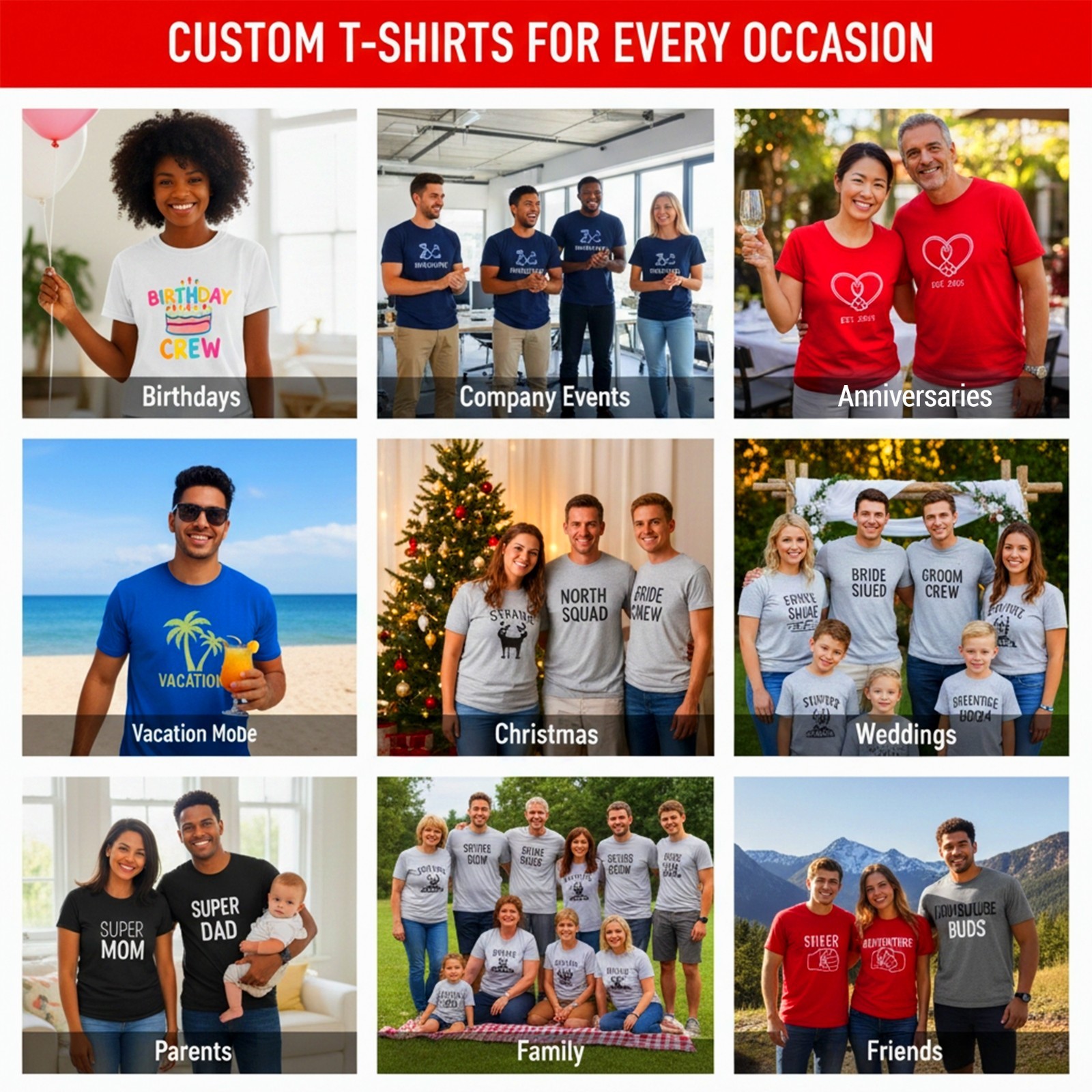 Customize-It Tee Unisex Personalized T-Shirts Add Your Own Logo, Photo, or Text