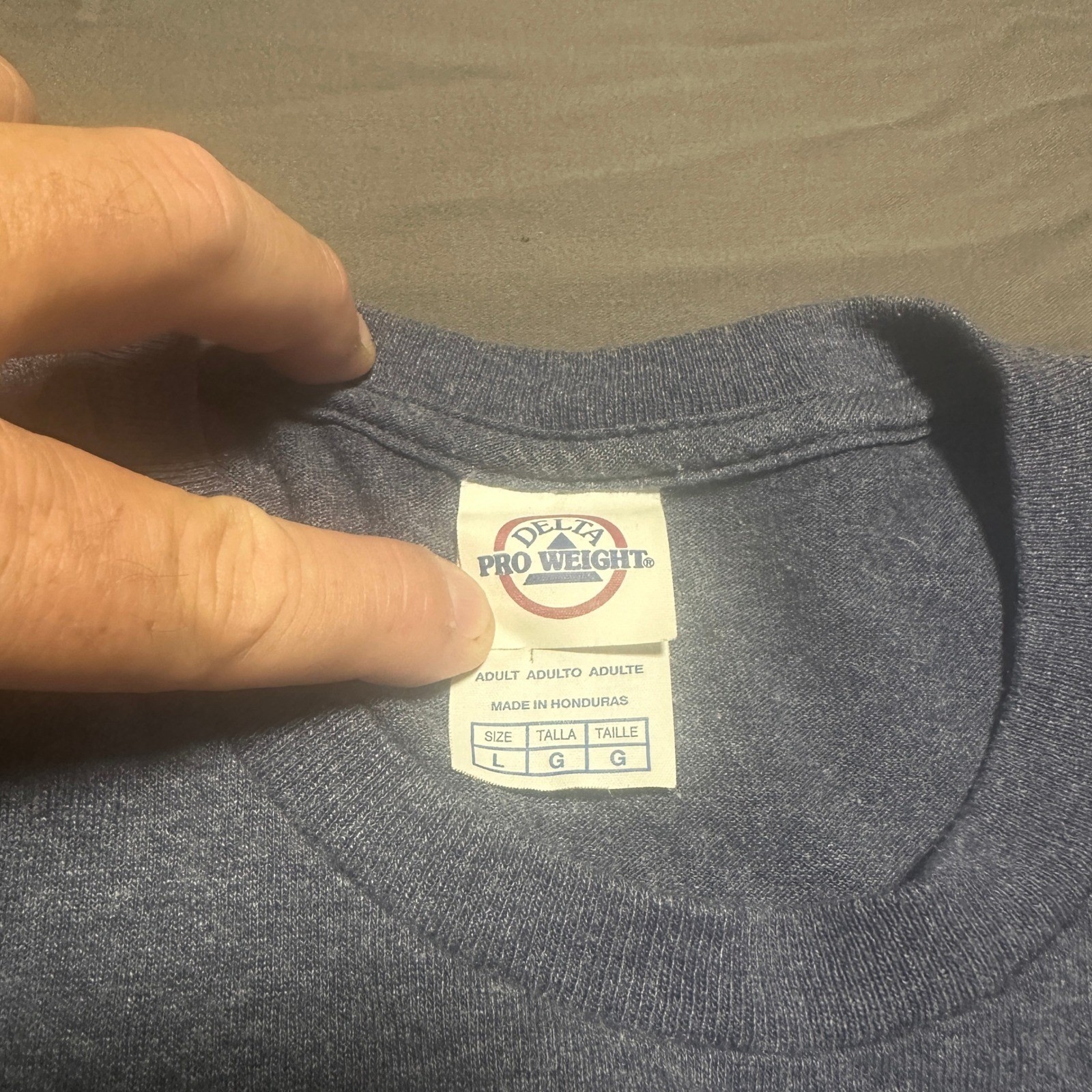 Delta Pro Weight Mens Philadelphia Graphic T-Shirt L Blue Gray Short Sleeve Tee