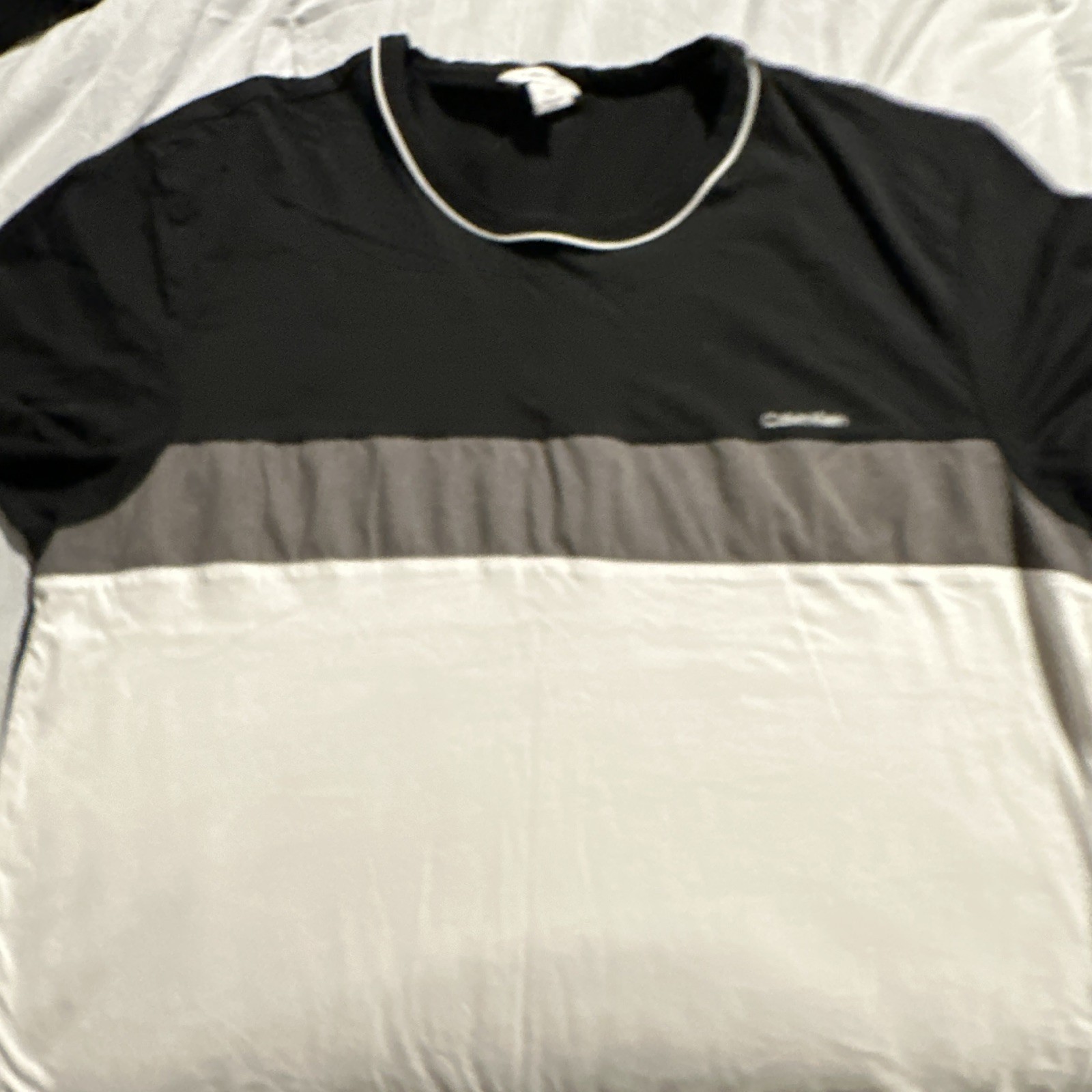 Calvin Klein Men’s Colorblock Crew Neck Logo T-Shirt Short Sleeve XXL Black/Gray