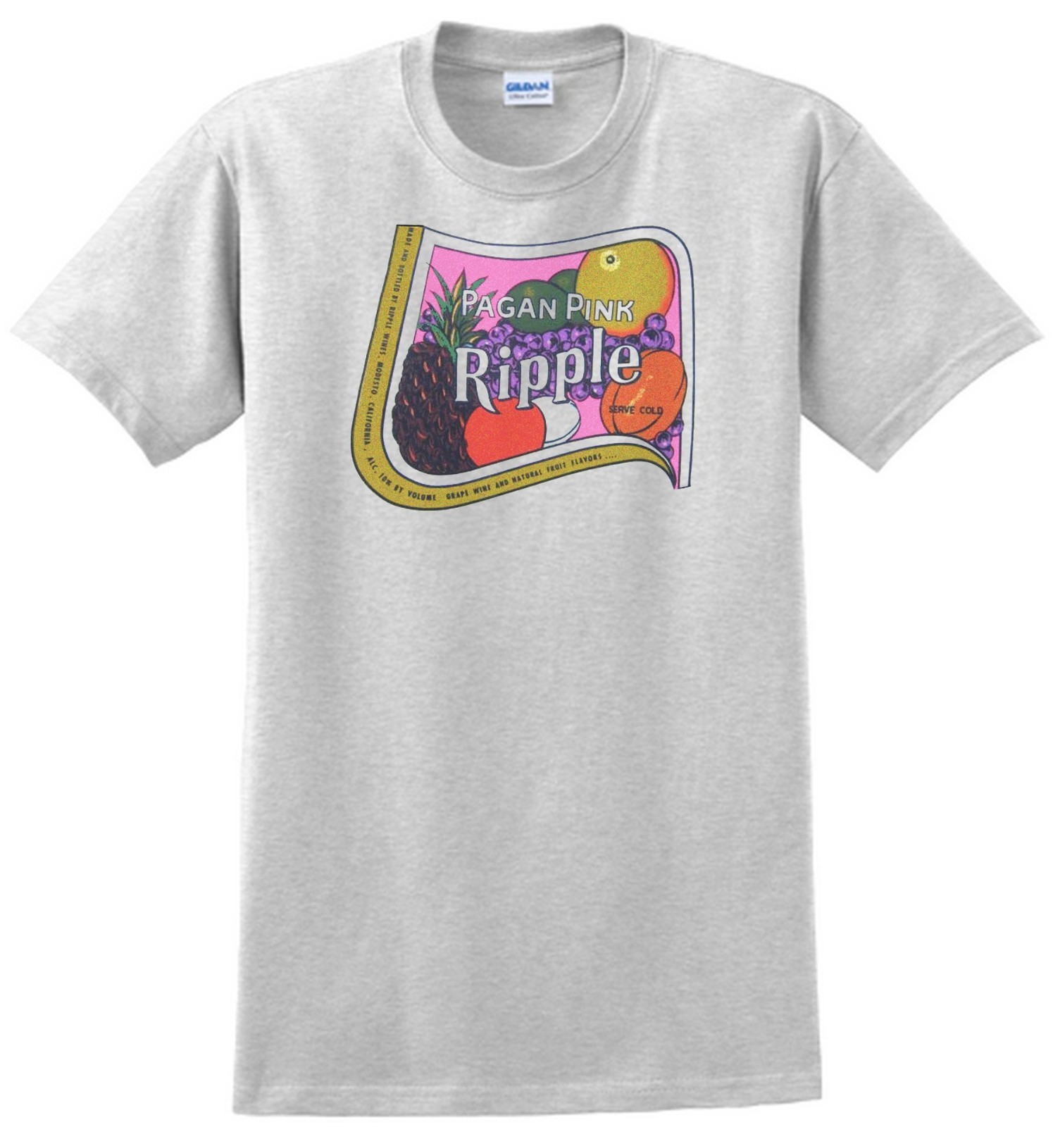 Ripple Pagan Pink Wine T-shirt.Gray,Khaki,White,Yellow. S-XXXL Free Ship to USA