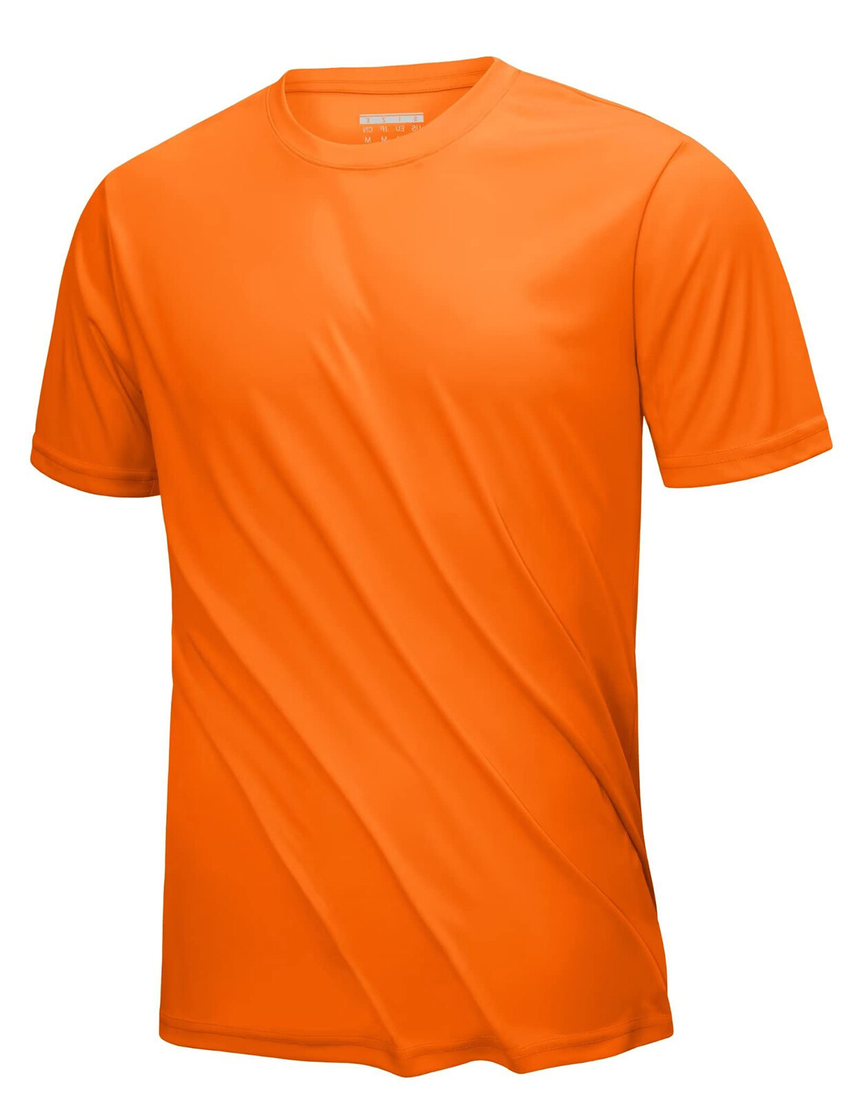 Men’s UPF50+ UV Shirts Short Sleeve Gym Quick Dry Shirts Sport Crew Neck Solid T
