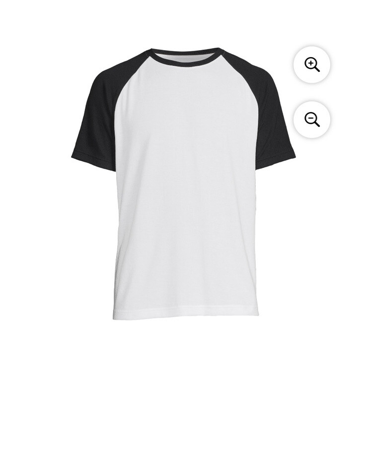 George Men’s White & Black Semi-Fitted Pullover Raglan Short Sleeves T- Shirt