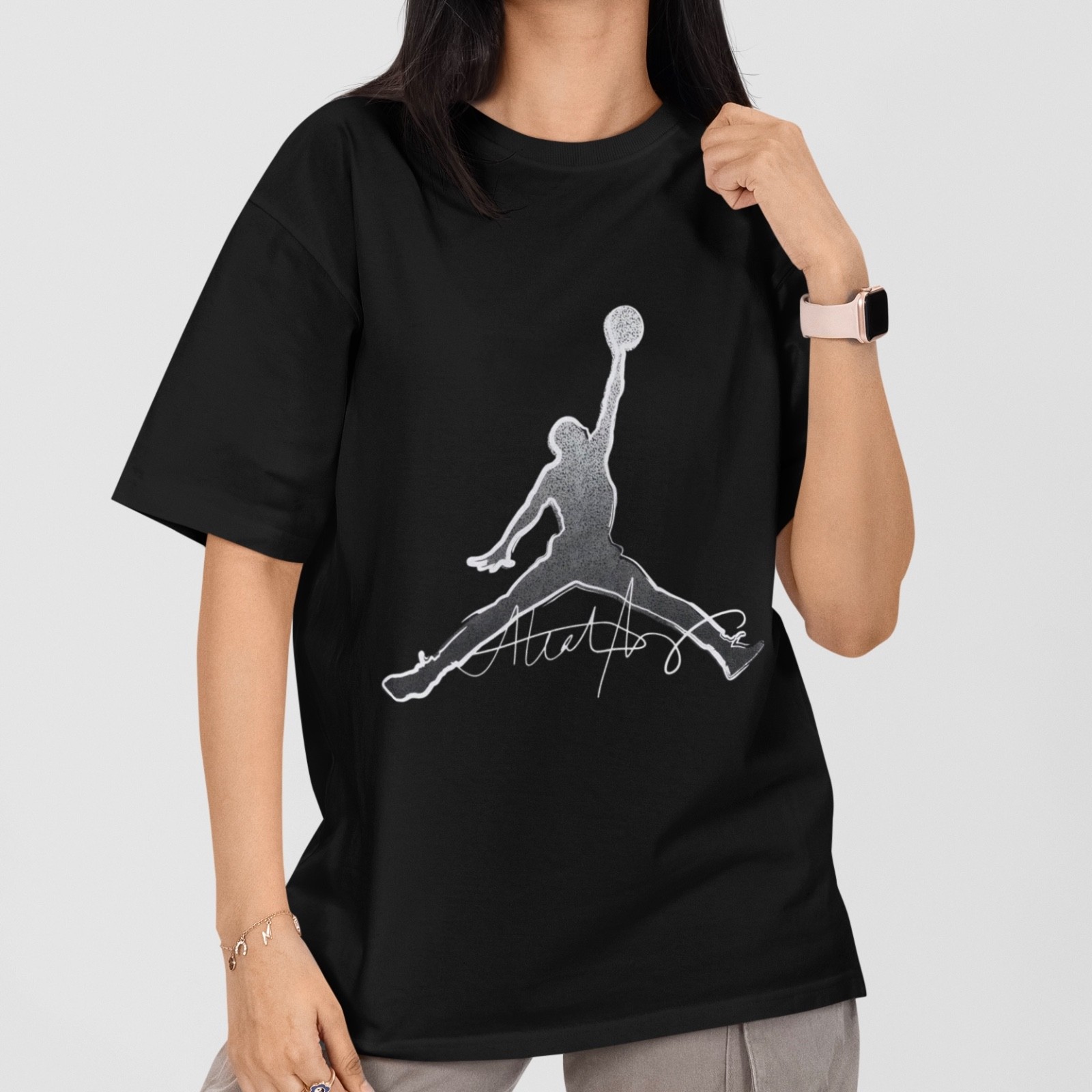 Retro Basketball Jumpman Graphic T-Shirt Cool Hip Hop Streetwear Sports Tee