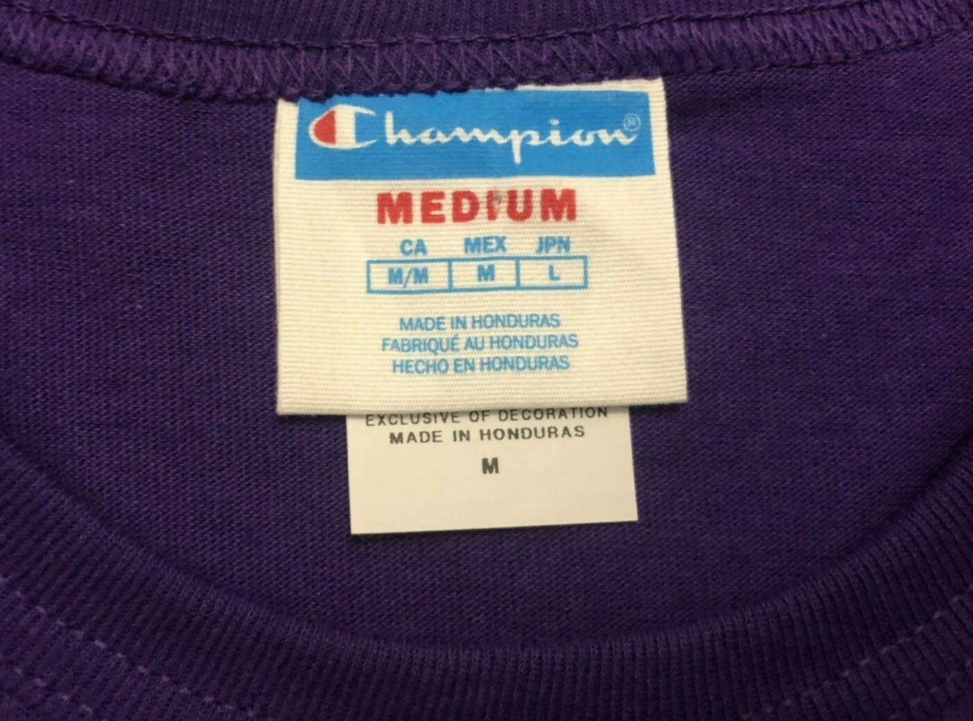 NEW CHAMPION ATHLETIC APPAREL T SHIRT MENS MEDIUM PURPLE BLANK TEE SPORTSWEAR M