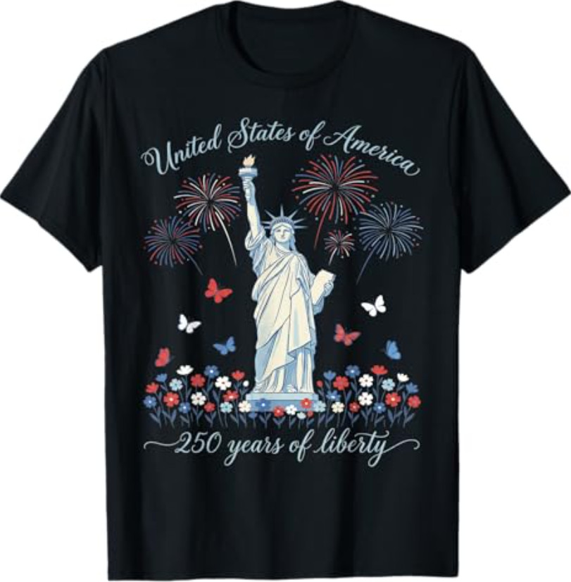 USA 250th Anniversary Shirt Women 4th of July Tees Patriotic T-Shirts