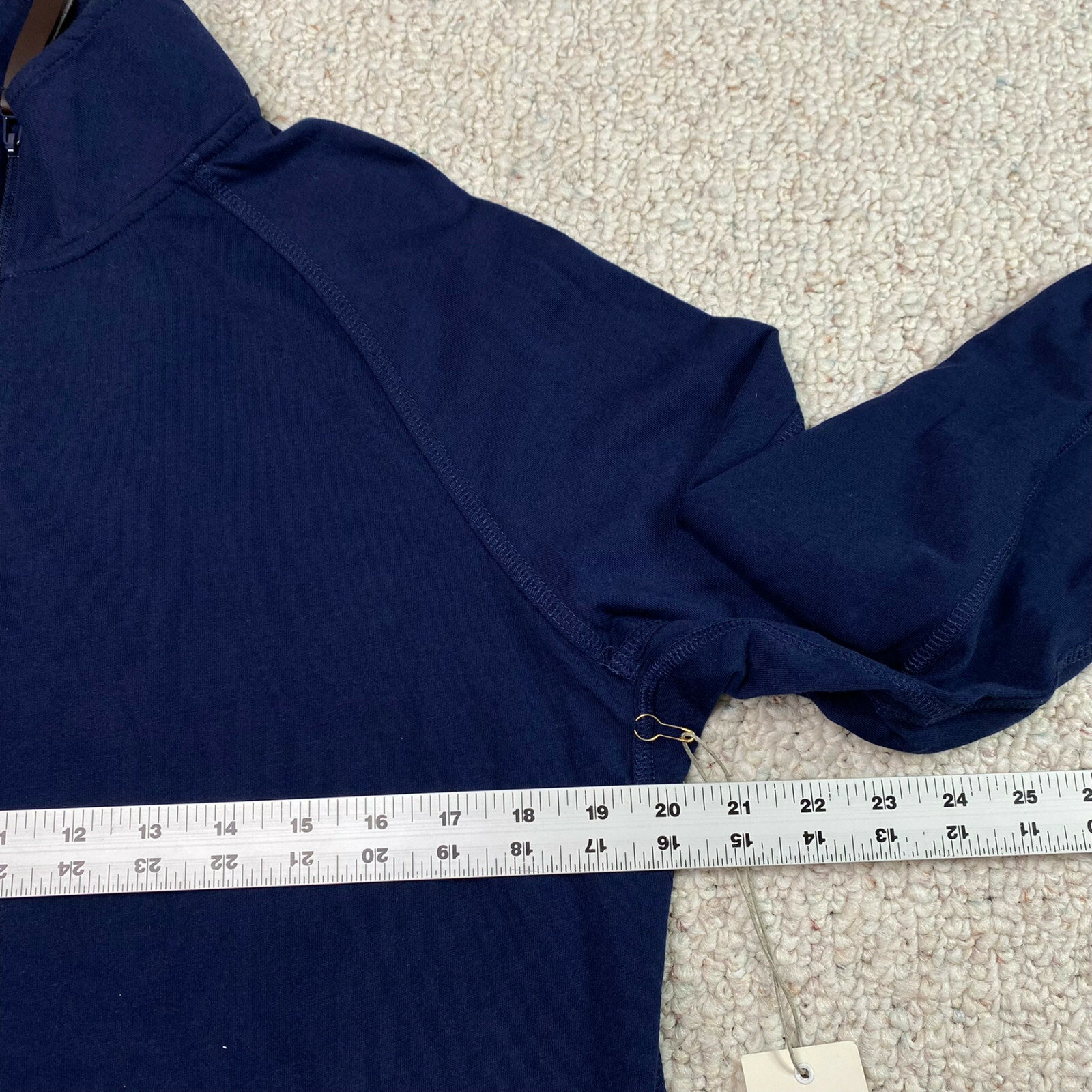 NEW Five Four Mens Top sz M Navy Long Sleeve 1/4 Neck Lightweight Stretch Casual